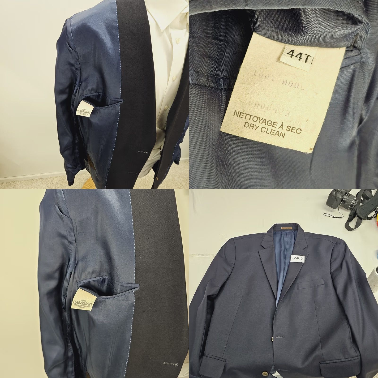 Peter Millar Peter Millar Blazer Mens 44T Blue Sport Coat Wool Casual Jacket Two-Button Notch Lapel Regular Fit Redefined for Preppy City Style Mens Size 44R - 9 Thumbnail