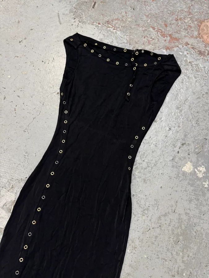 Versace 2000s Versace Eyelet Black Long Dress Size S / US 4 / IT 40 - 2 Thumbnail