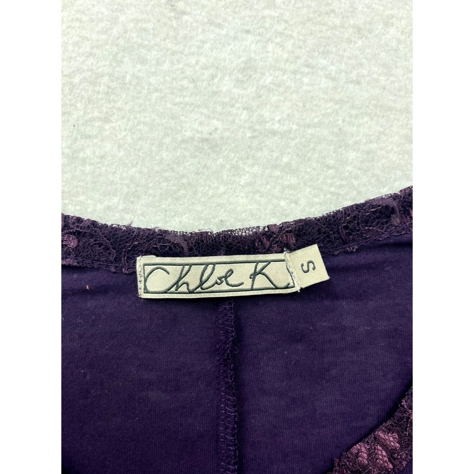 Vintage Chloe K T-Shirt Purple Lace Panel S Unisex Adults Nylon Short Sleeve Womens Girls Mens 8501 Size S / US 4 / IT 40 - 3 Thumbnail
