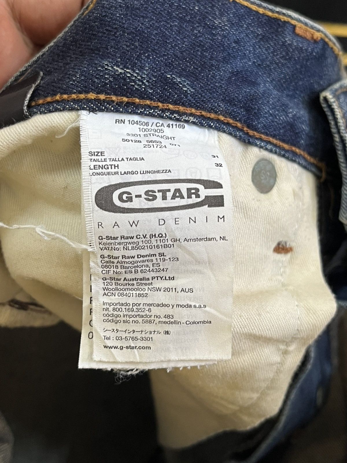 G-Star Vintage G Star Raw Curvy Leg Mudwash Denim Size US 33 - 16 Thumbnail