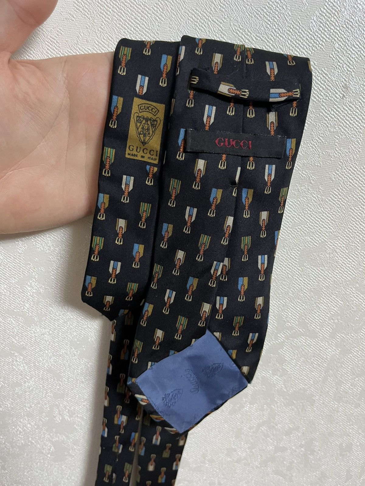 Gucci Gucci GG Vintage 80s Silk Monogrammed Tie Size ONE SIZE - 2 Thumbnail