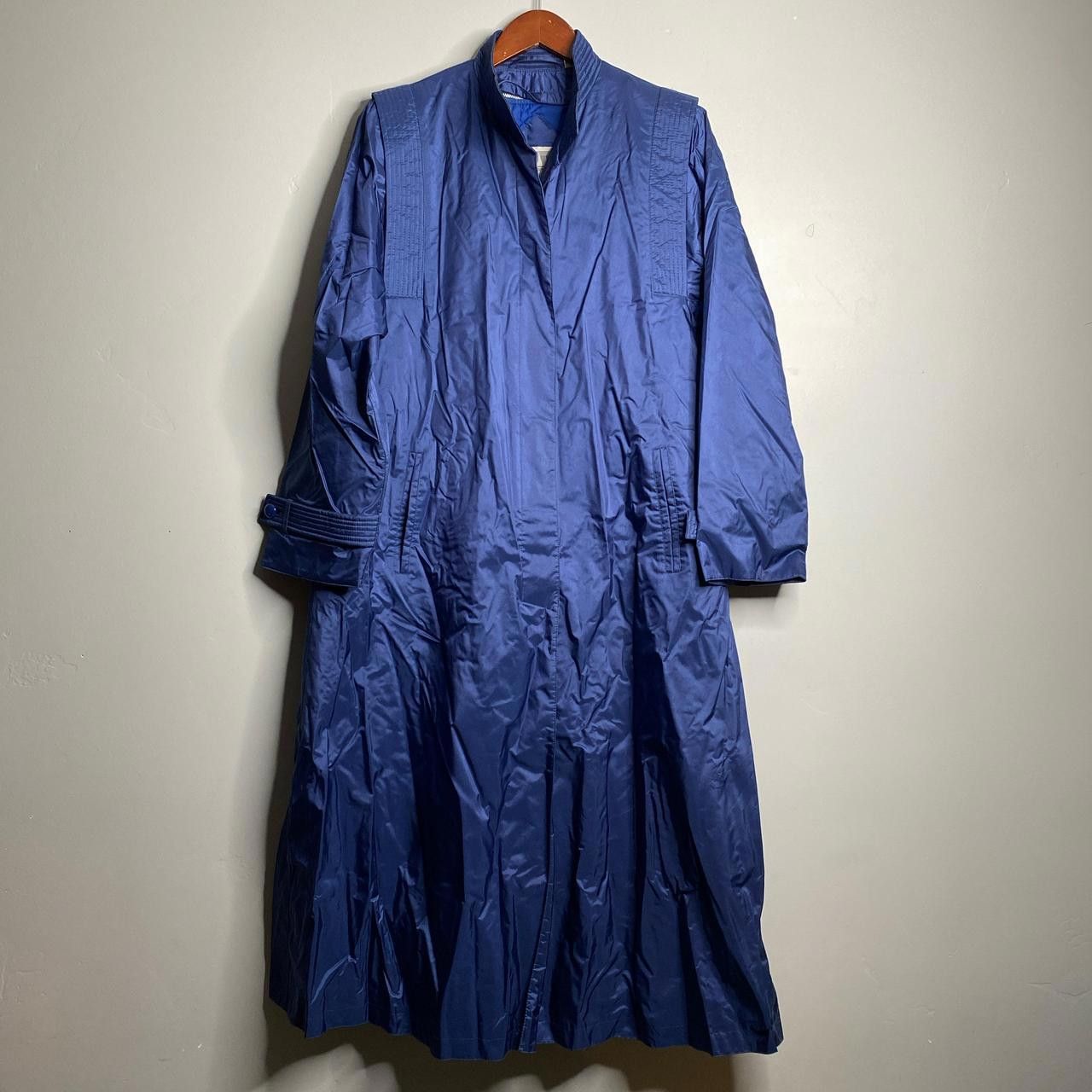 Vintage 90s Vintage Blue Trench Coat Size 14 Size XL / US 12-14 / IT 48-50 - 1 Thumbnail