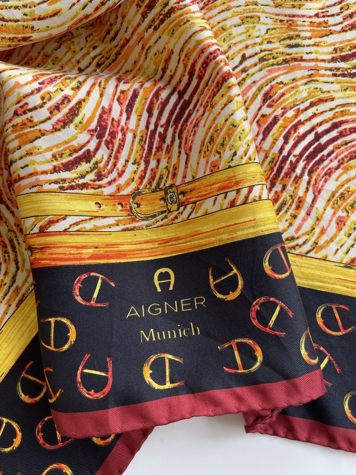 Aigner Aigner Munich Luxury Monogram Silk Scarves Size ONE SIZE - 2 Thumbnail