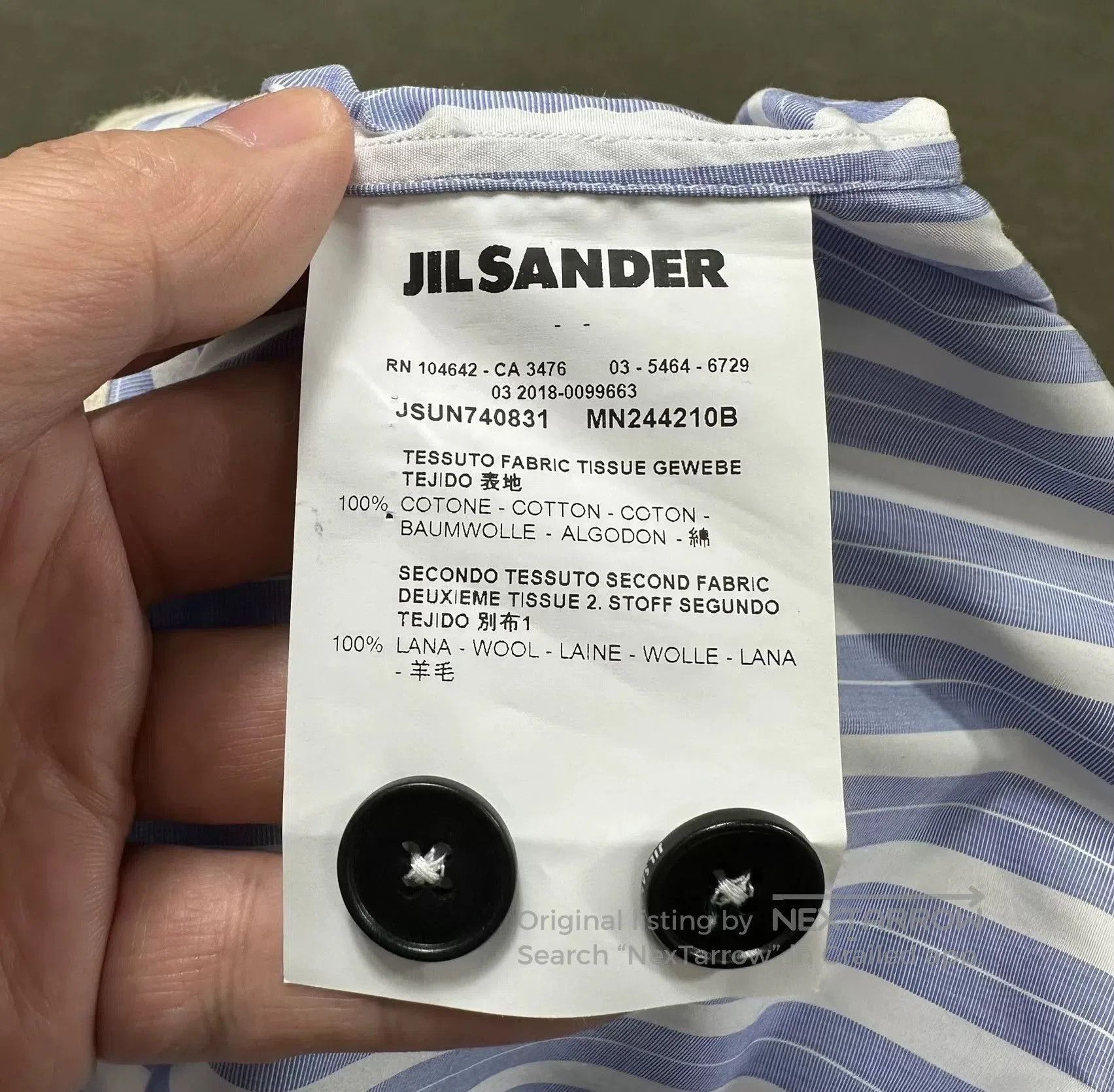 Jil Sander Jil Sander Blue Striped Long Sleeve Shirt. Size US M / EU 48-50 / 2 - 5 Thumbnail