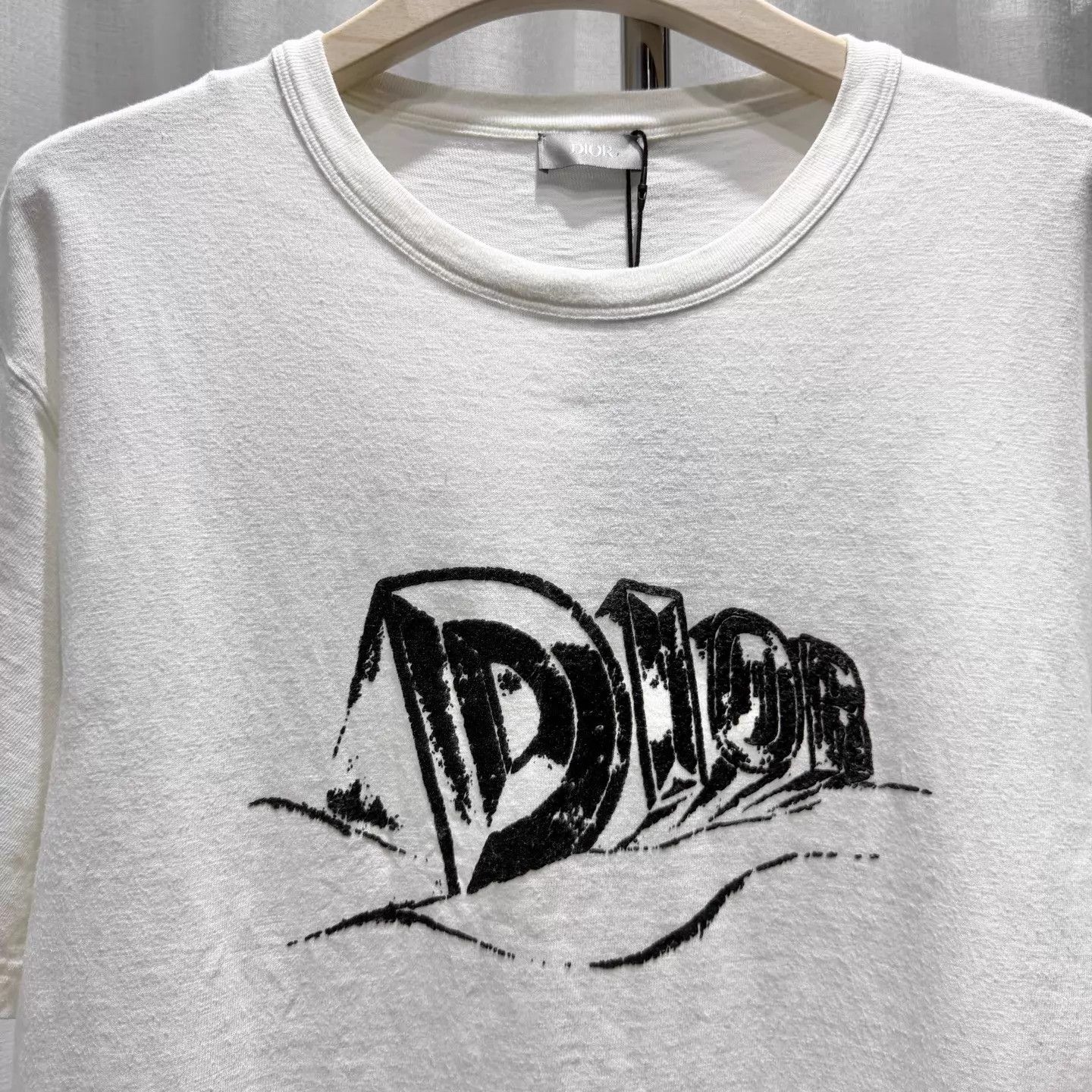 Dior DIOR short sleeve tee 3XL off-white flocked graffiti 99 New Size US XXL / EU 58 / 5 - 3 Thumbnail
