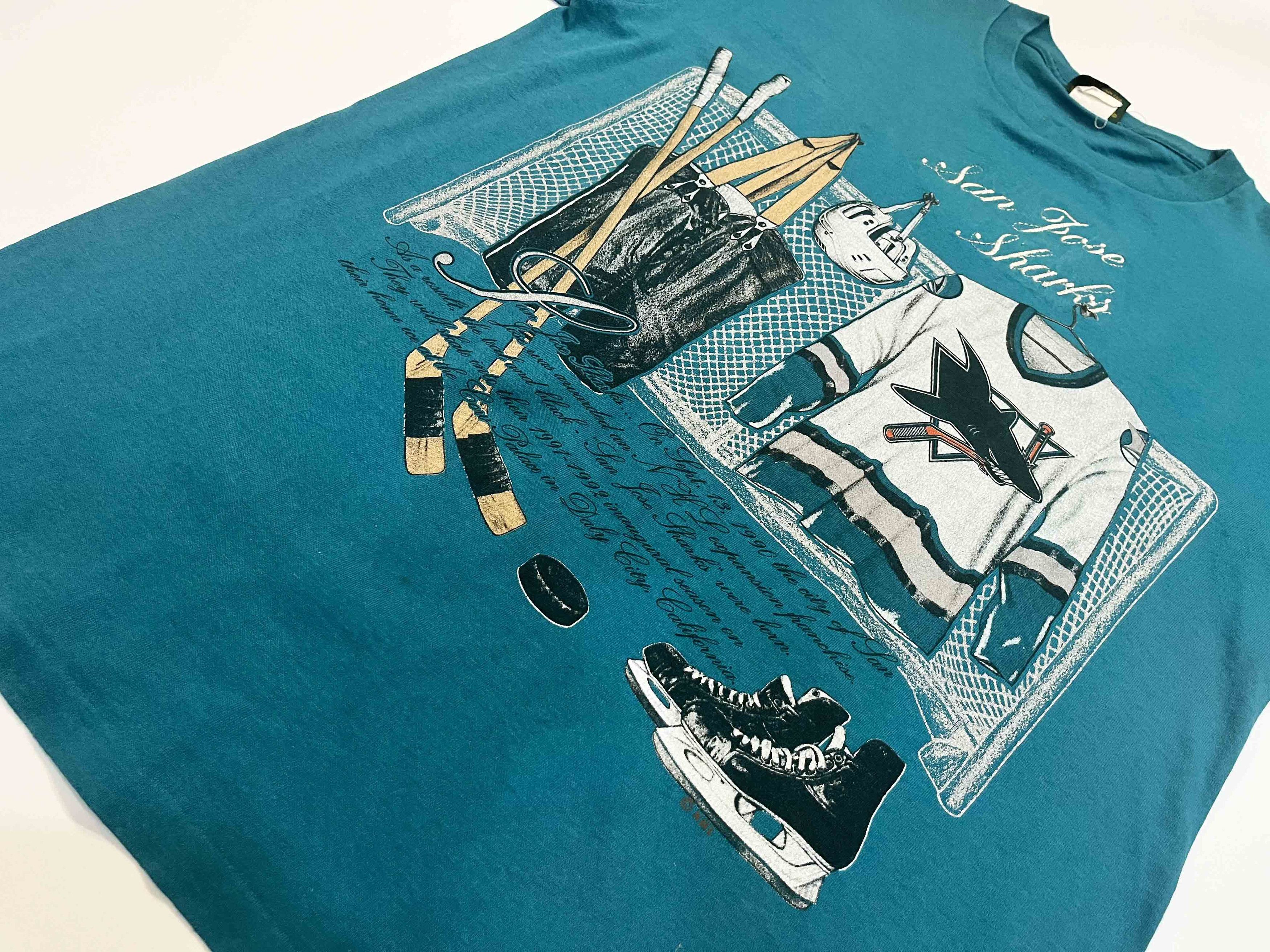 NHL × Vintage Vintage Home Team NHL San Jose Sharks Hockey T-Shirt Size US L / EU 52-54 / 3 - 6 Thumbnail