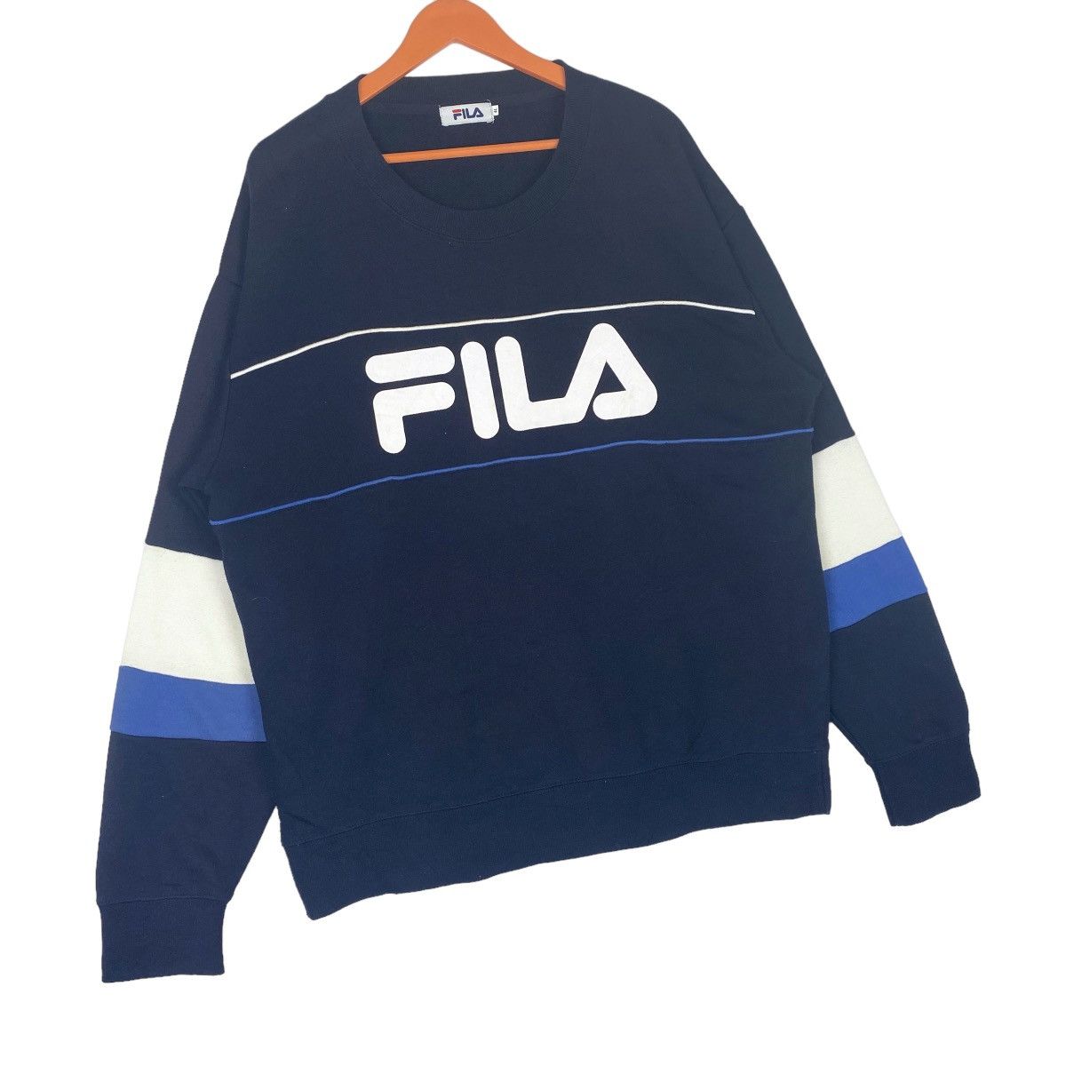 Fila Fila 3 Tone Big Logo Sweatshirt Crewneck Pullover Jumper Size US XL / EU 56 / 4 - 4 Thumbnail