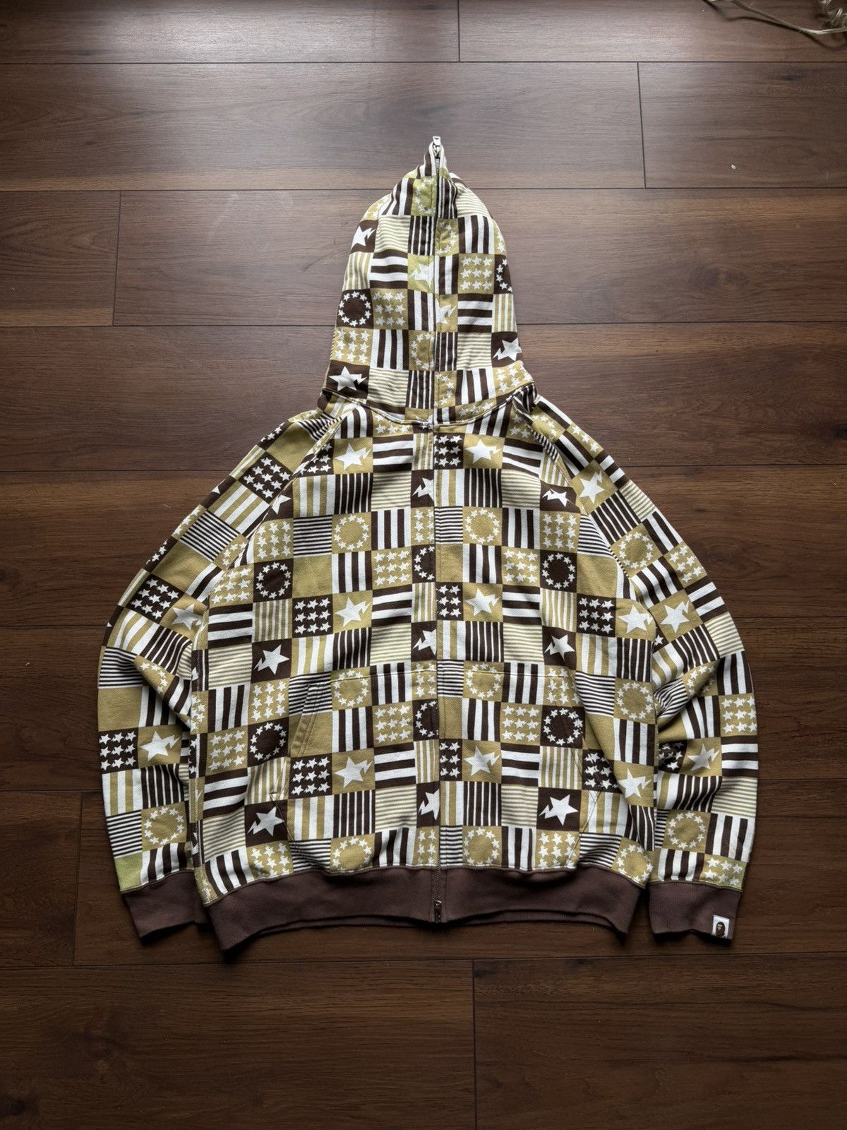 Bape Vintage Bathing Ape Patchwork Full Zip Up Hoodie Sweatshirt Size US L / EU 52-54 / 3 - 1 Thumbnail