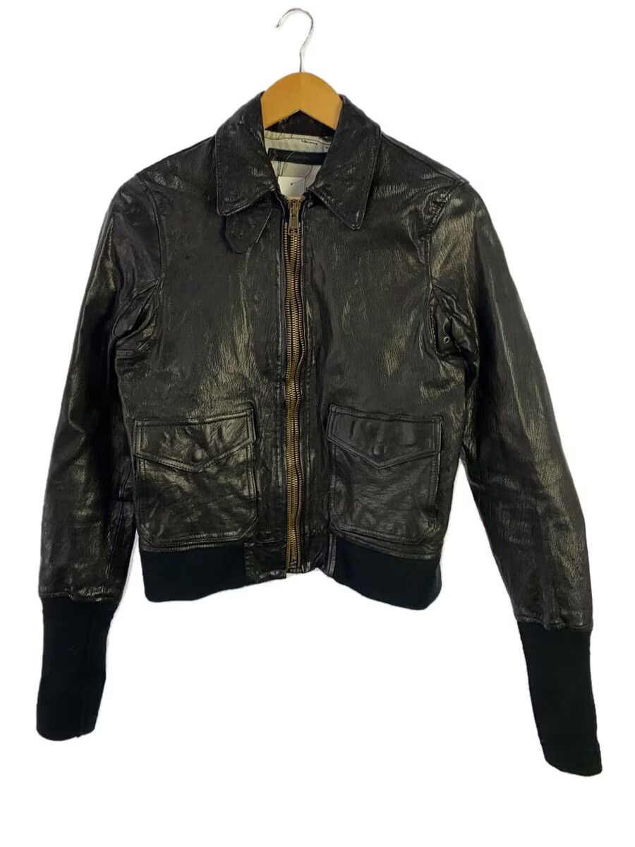 Avirex Avirex Plain Goat Leather Single Rider Jacket Black Size US XXS / EU 40 - 1 Thumbnail