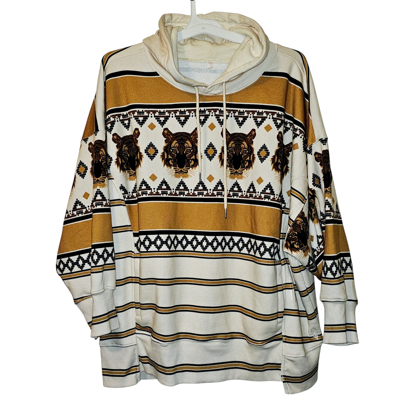 Free People NWT Sprint To The Finish Printed Hoodie Tiger Print $128 XL Size XL / US 12-14 / IT 48-50 - 4 Thumbnail