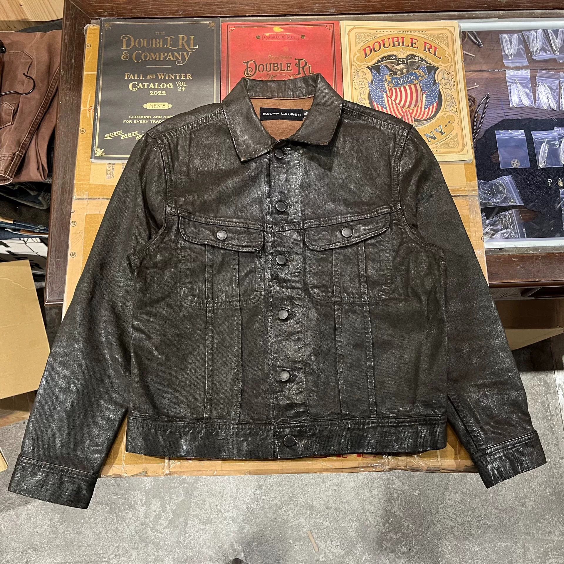 RRL Ralph Lauren black leather double rl jacket Size US M / EU 48-50 / 2 - 1 Thumbnail