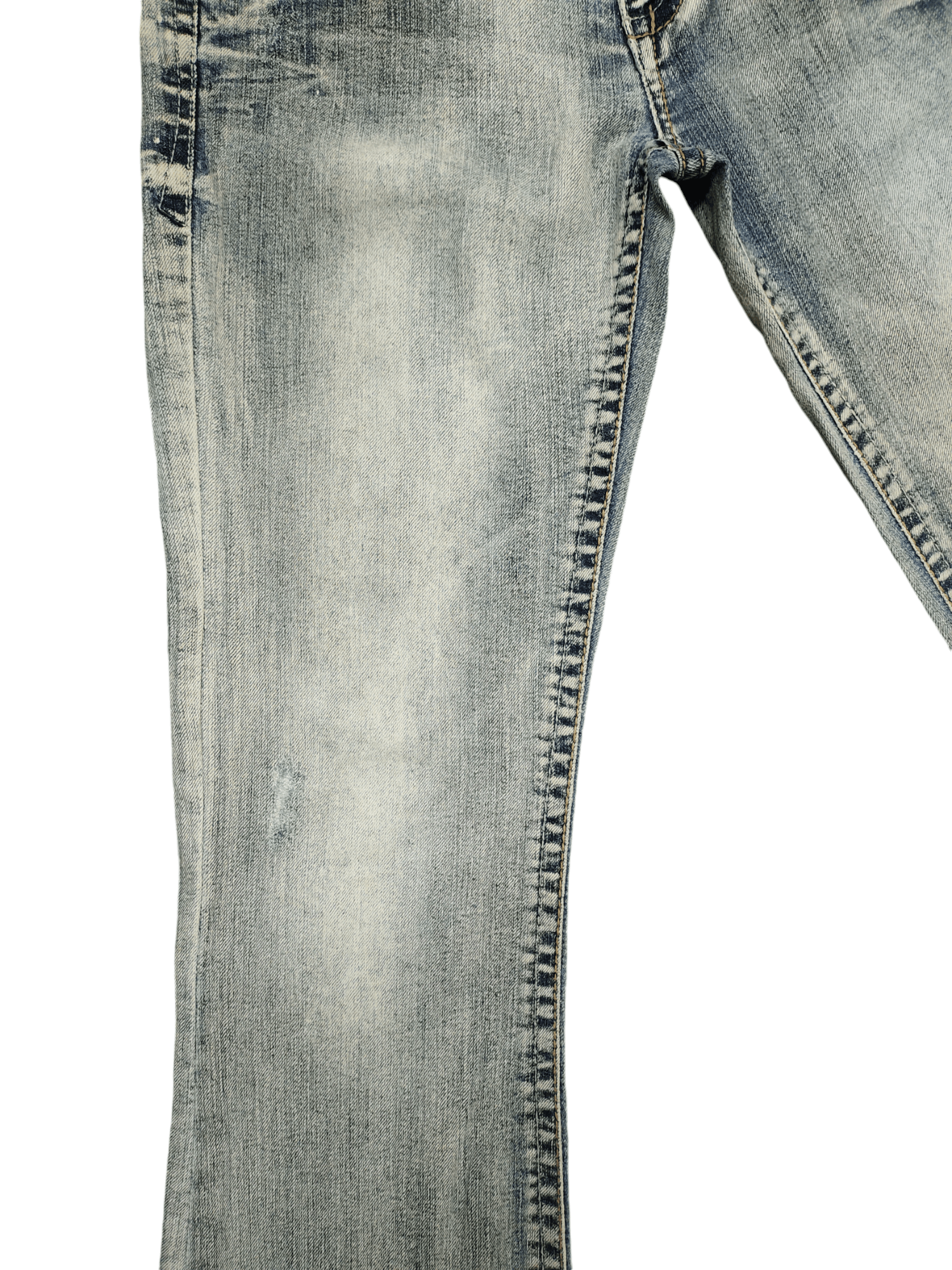 If Six Was Nine Flare Jeans Wallflower Clawmark Faded Denim Bootcut Low Rise Size US 30 / EU 46 - 8 Thumbnail