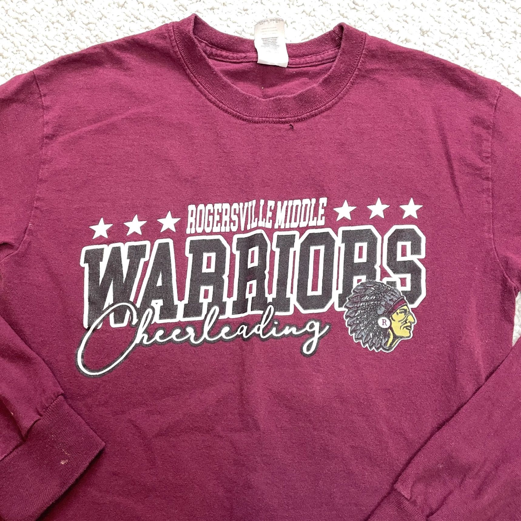Gildan Gildan Shirt Womens Small Dark Red Long Sleeve Rogersville Warriors Cheerleading Size S / US 4 / IT 40 - 4 Thumbnail