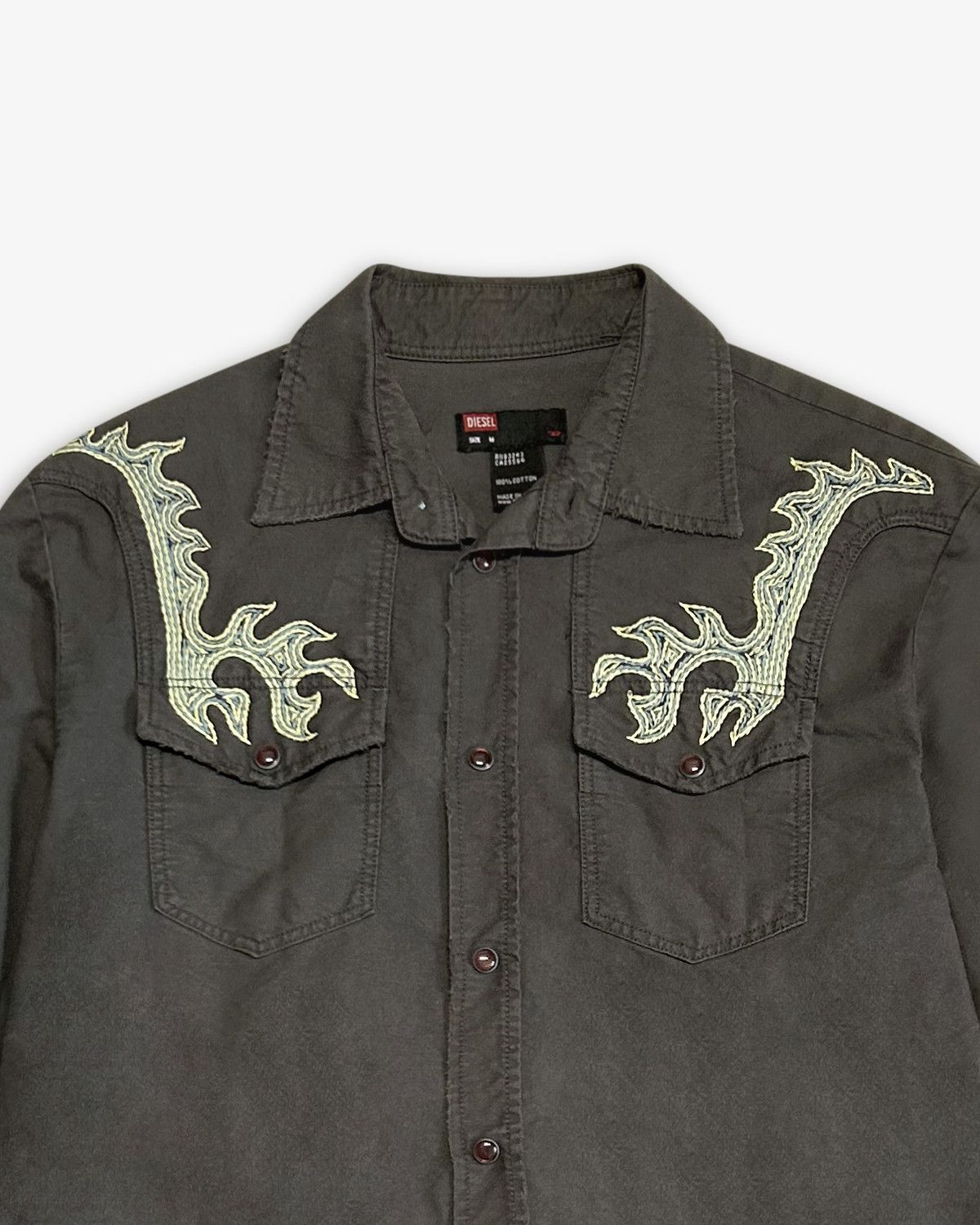 Diesel Diesel, Flame Embroidered Western Shirt Size US M / EU 48-50 / 2 - 3 Thumbnail