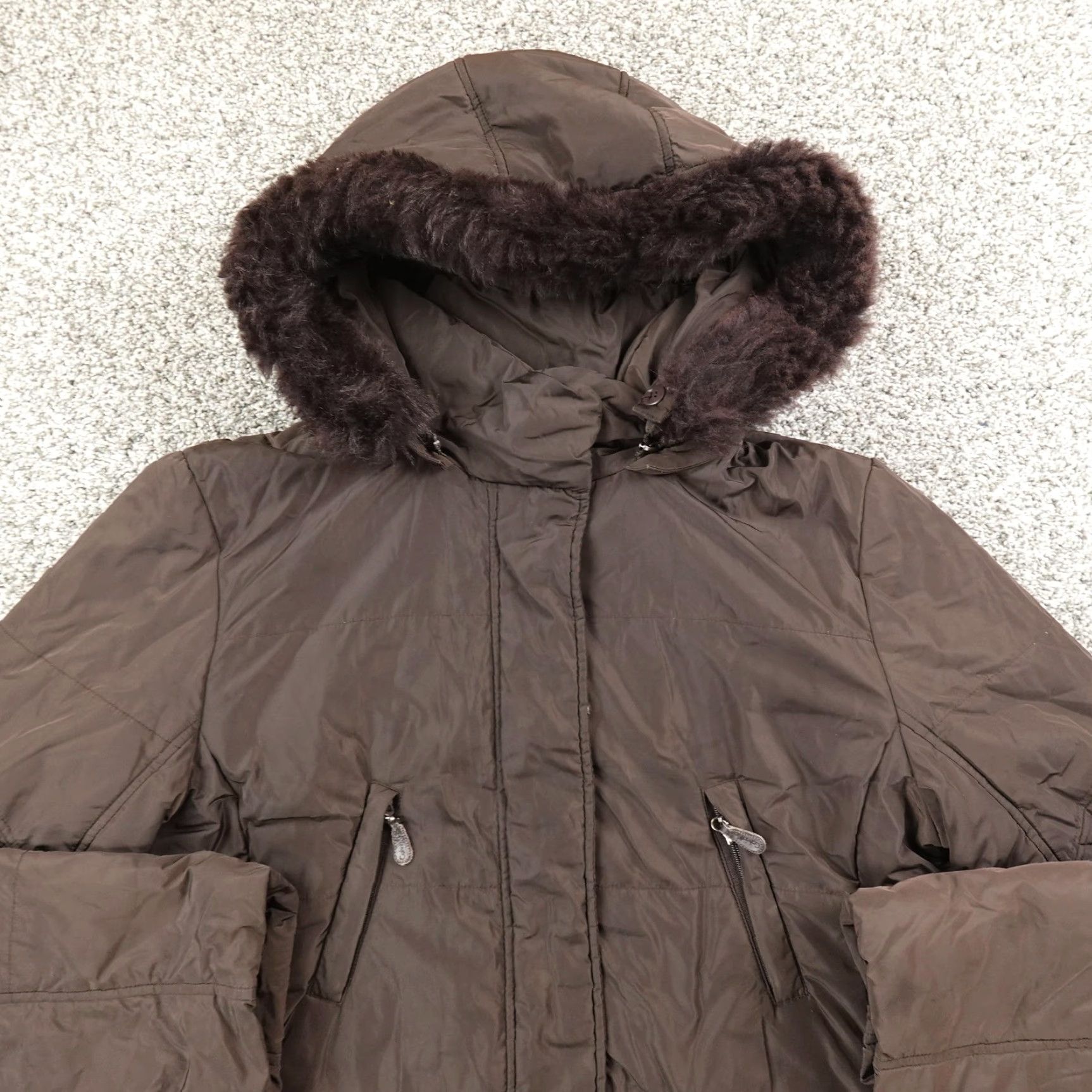 Calvin Klein Calvin Klein Coat Womens XL Brown Hooded Parka Insulated Fur Trim Zipper Mid-Length Size XL / US 12-14 / IT 48-50 - 3 Thumbnail