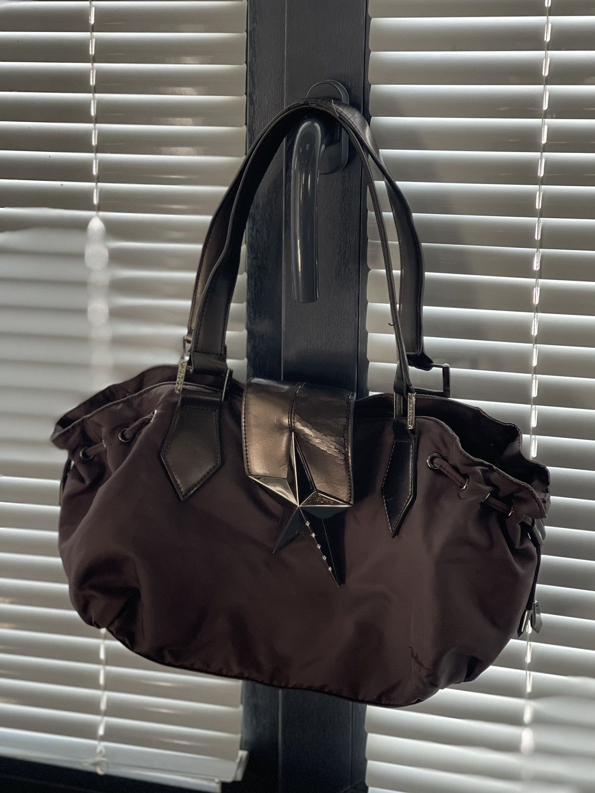 Designer × Thierry Mugler × Vintage Vintage Thierry Mugler brown star nylon bag Size ONE SIZE - 4 Thumbnail