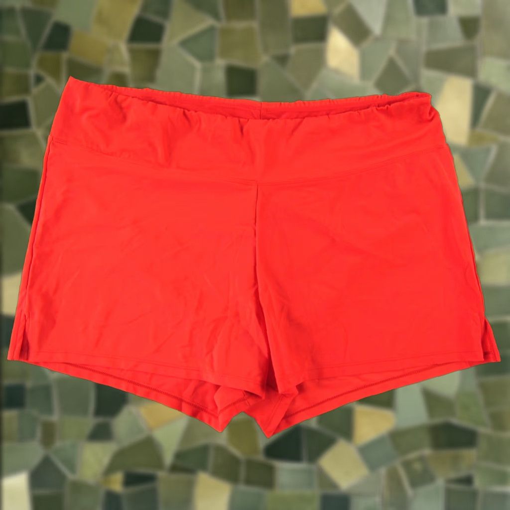 Catalina NWT Catalina Swimwear Orange Sizzle Lined Solid Tricot Swim Short Women 1X-16 Size 40" / US 18 - 1 Thumbnail