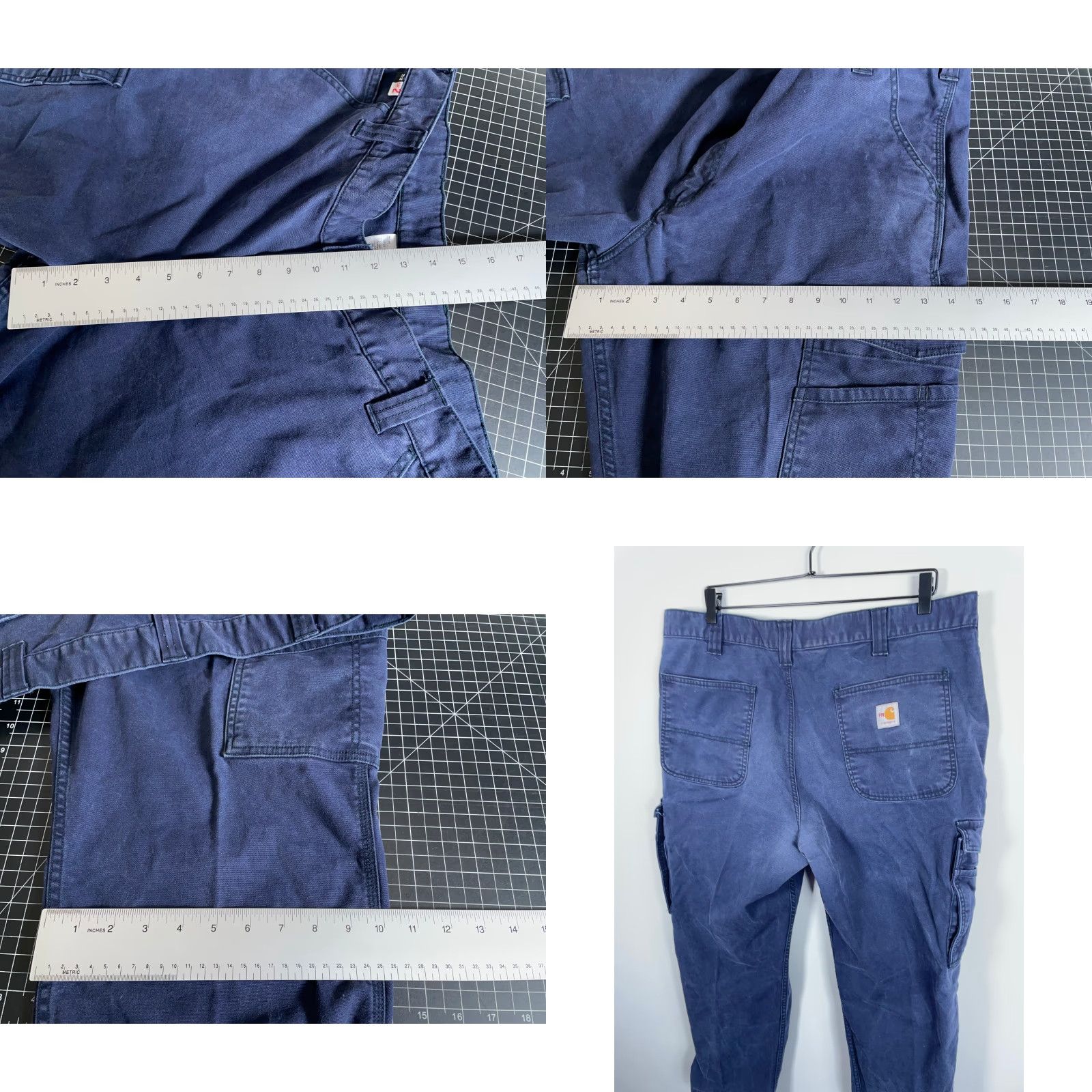Carhartt Carhartt Flame Resistant Cargo Pants Men's 40 x 29 Dark Blue Canvas Rugged Flex Size US 40 / EU 56 - 8 Thumbnail