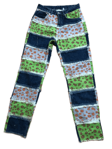 The Ragged Priest Vintage The Ragged Priest Flower Print Denim Jeans Size 28 Size 28" / US 6 / IT 42 - 1 Thumbnail