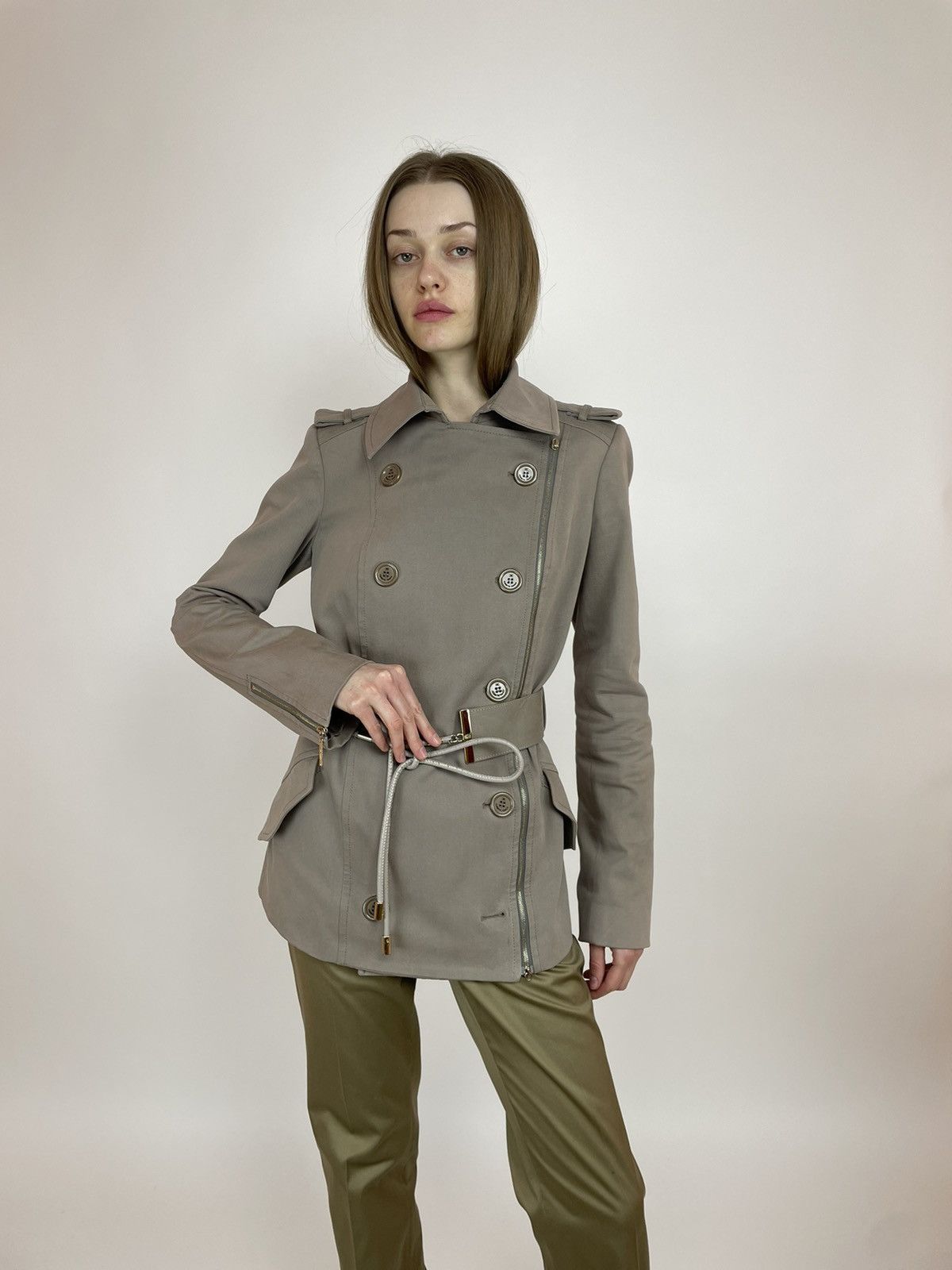 Elisabetta Franchi ELISABETTA FRANCHI CELYN b Trench Coat Womens size 44 Size M / US 6-8 / IT 42-44 - 7 Thumbnail