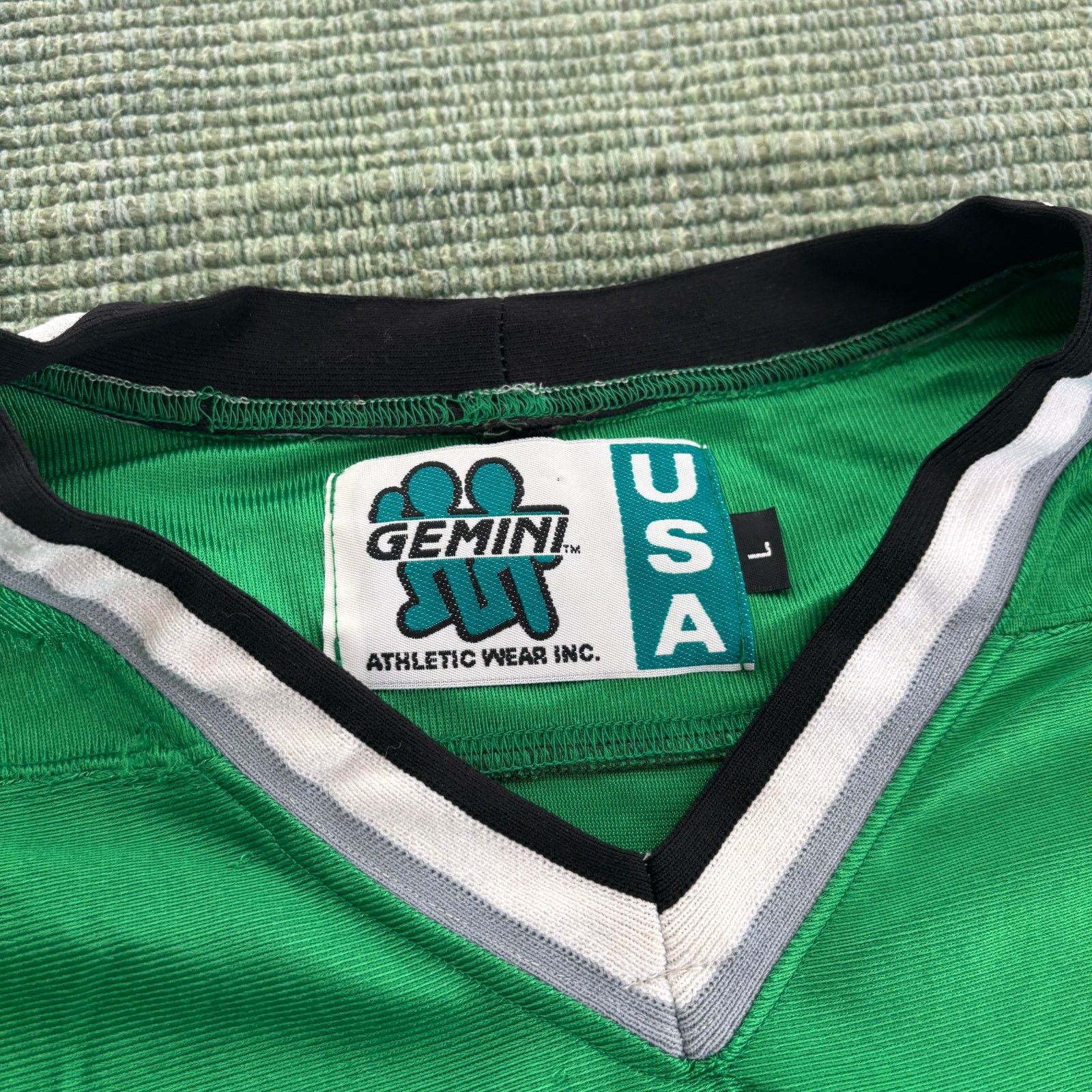 Gemini × Vintage Vintage 90s Westside Stars Retro Green Silver Hockey Jersey Size US L / EU 52-54 / 3 - 3 Thumbnail