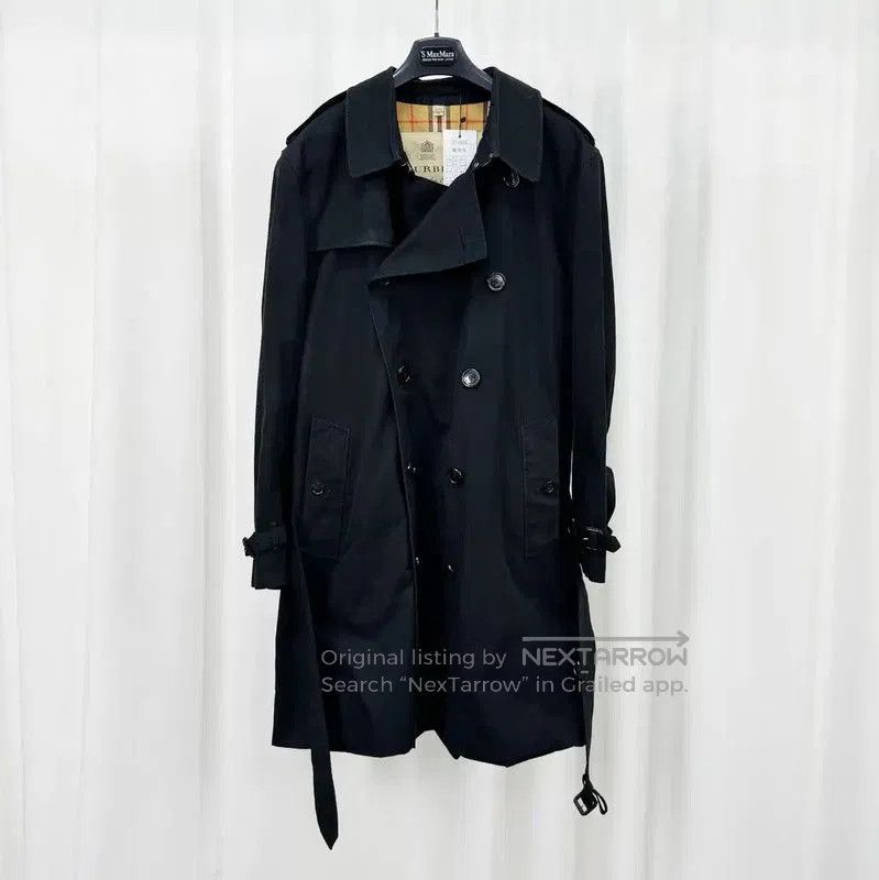 Burberry Burberry Black Cotton Double-Breasted Trench Coat. Size US XXL / EU 58 / 5 - 1 Thumbnail
