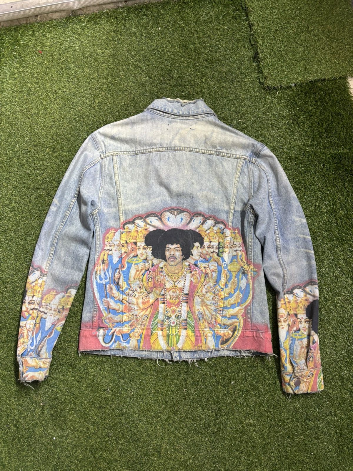 Amiri AMIRI Jimi Hendrix Denim Trucker Jacket Size US XL / EU 56 / 4 - 6 Thumbnail