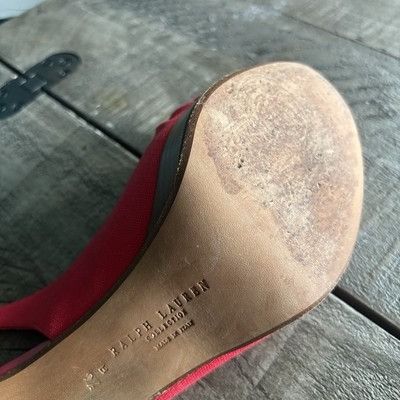 Ralph Lauren Ralph Lauren Collection Womens Knot Slingback Heels Red Made Size US 9.5 / IT 39.5 - 7 Thumbnail