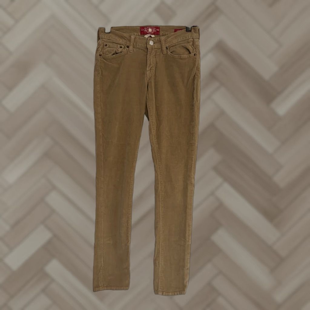 Lucky Brand Lucky Brand Women's Zeo Skinny Corduroy Jeans 5-Pocket Button Zip Green size 2/26 Regular Adult Womens Size ONE SIZE - 1 Thumbnail