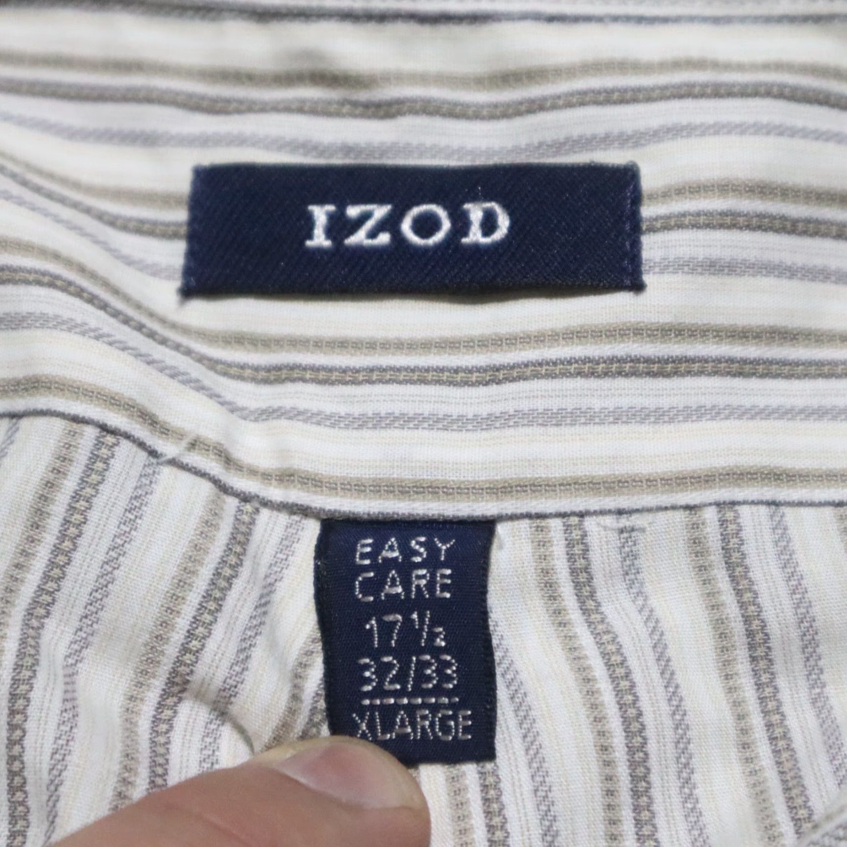 Izod IZOD Shirt White Striped Button-Down Easy Care Long Sleeve Adult XL 17.5 32/33 Men Mens Button-Up Casual Workwear 12/42 (example) Size US XL / EU 56 / 4 - 2 Thumbnail