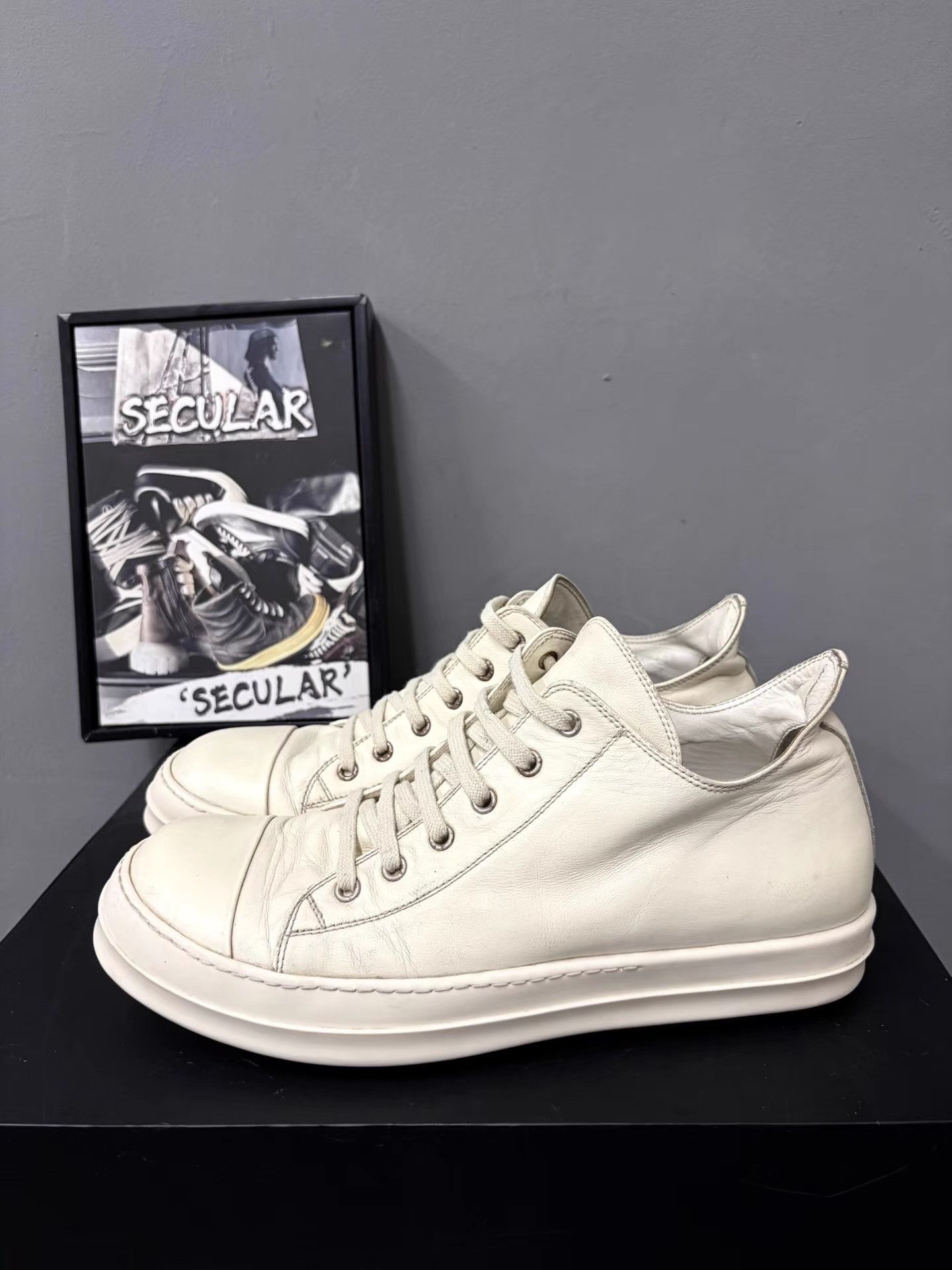 Rick Owens Rick Owens Mainline Milk White Low Sneakers K34 Size US 10.5 / EU 43-44 - 2 Thumbnail