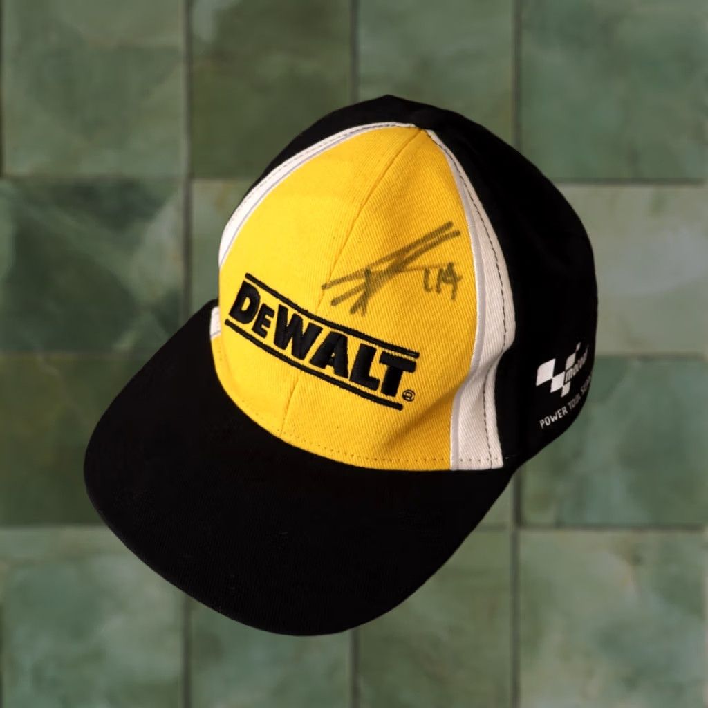 NASCAR DEWALT RACING NASCAR MOTOGP ADJUSTABLE CAP AUTOGRAPHED YAMAHA TECH 3 BLACK HAT Size ONE SIZE - 1 Thumbnail