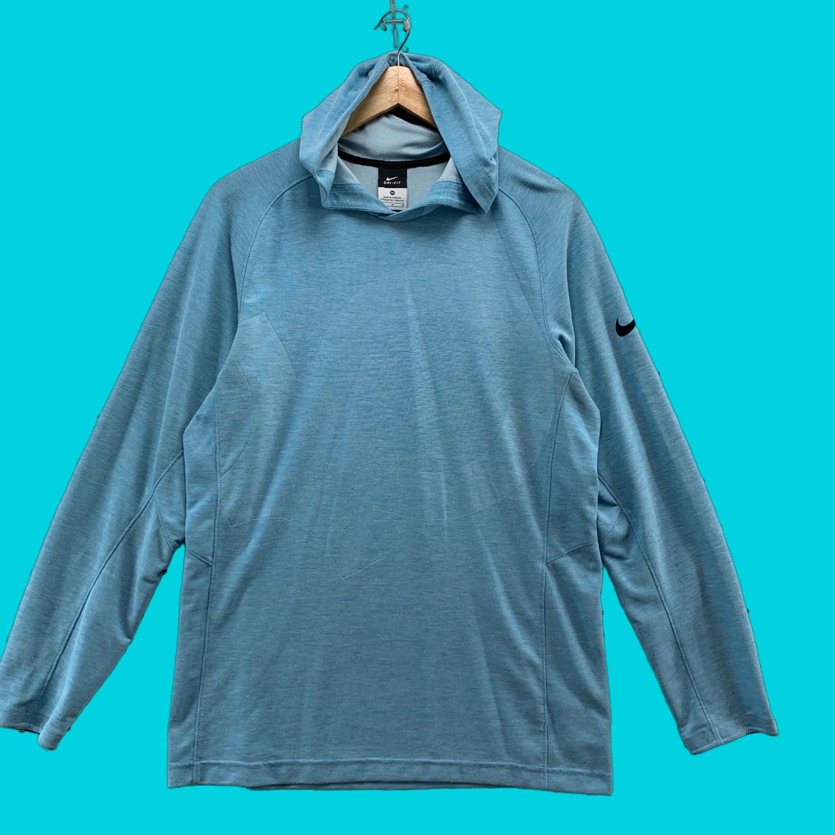 Nike Nike Dri-Fit Hooded Sweatshirt Blue Adult Medium Pullover Running Mens Size US M / EU 48-50 / 2 - 1 Thumbnail