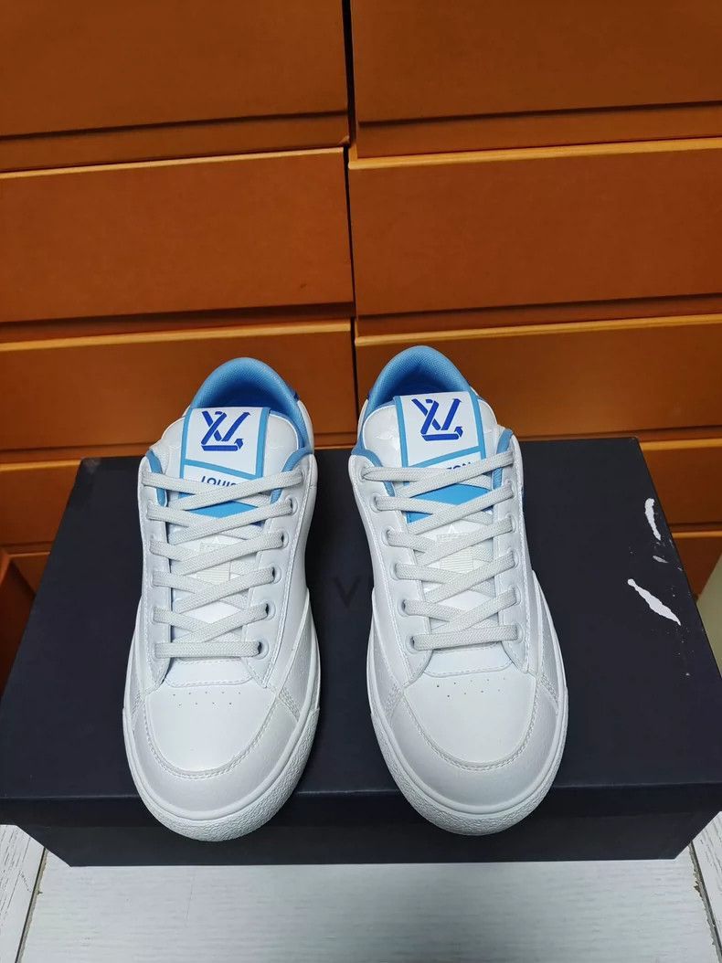 Louis Vuitton Louis Vuitton Louis Vuitton White Blue TieUp Sneakers-2506 Size US 5 / IT 35 - 3 Thumbnail