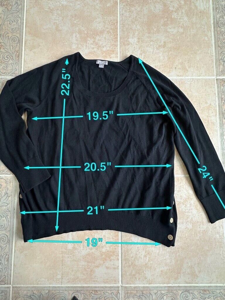 Designer J.Jill Buttons Side Black Sweater silk blend Women size M-P Size M / US 6-8 / IT 42-44 - 2 Thumbnail