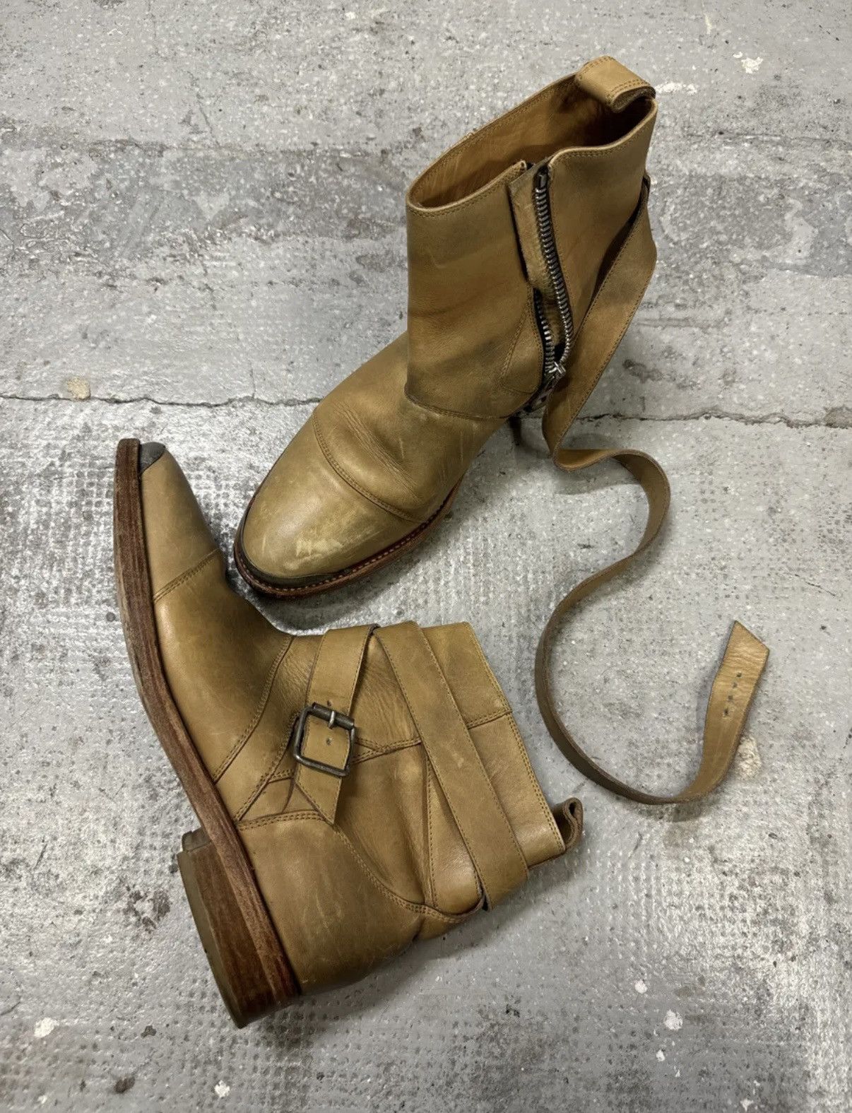 Balmain Archive Balmain Camel Leather Moto Boots Size US 9 / EU 42 - 4 Thumbnail