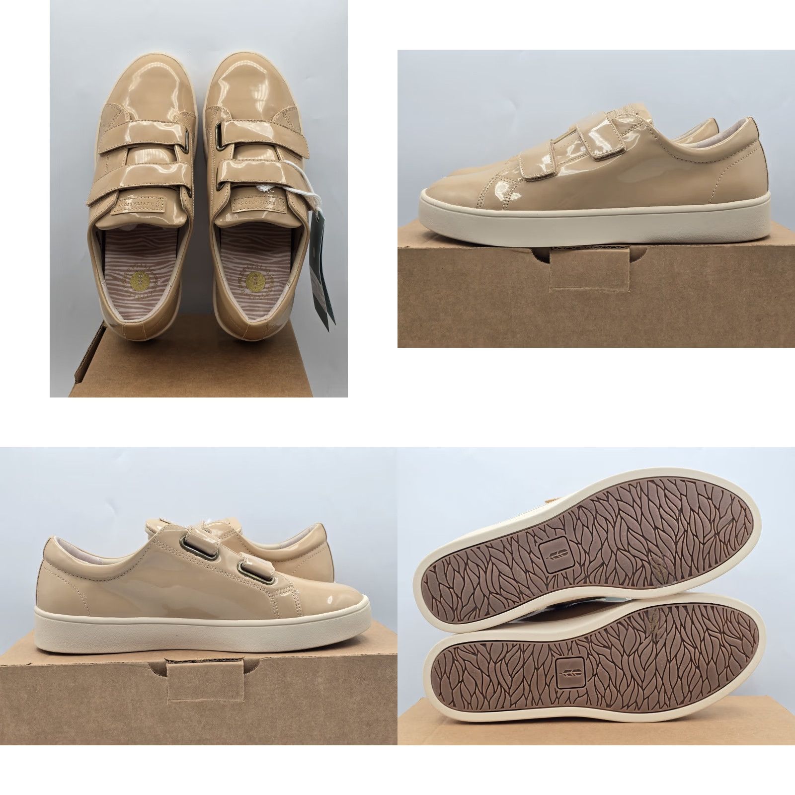 Vintage Revitalign Malibu Bella Patent Sneakers Tan Solid Sz 9.5 W Wide Women's Athletic Shoes Size US 10 / IT 40 - 8 Thumbnail