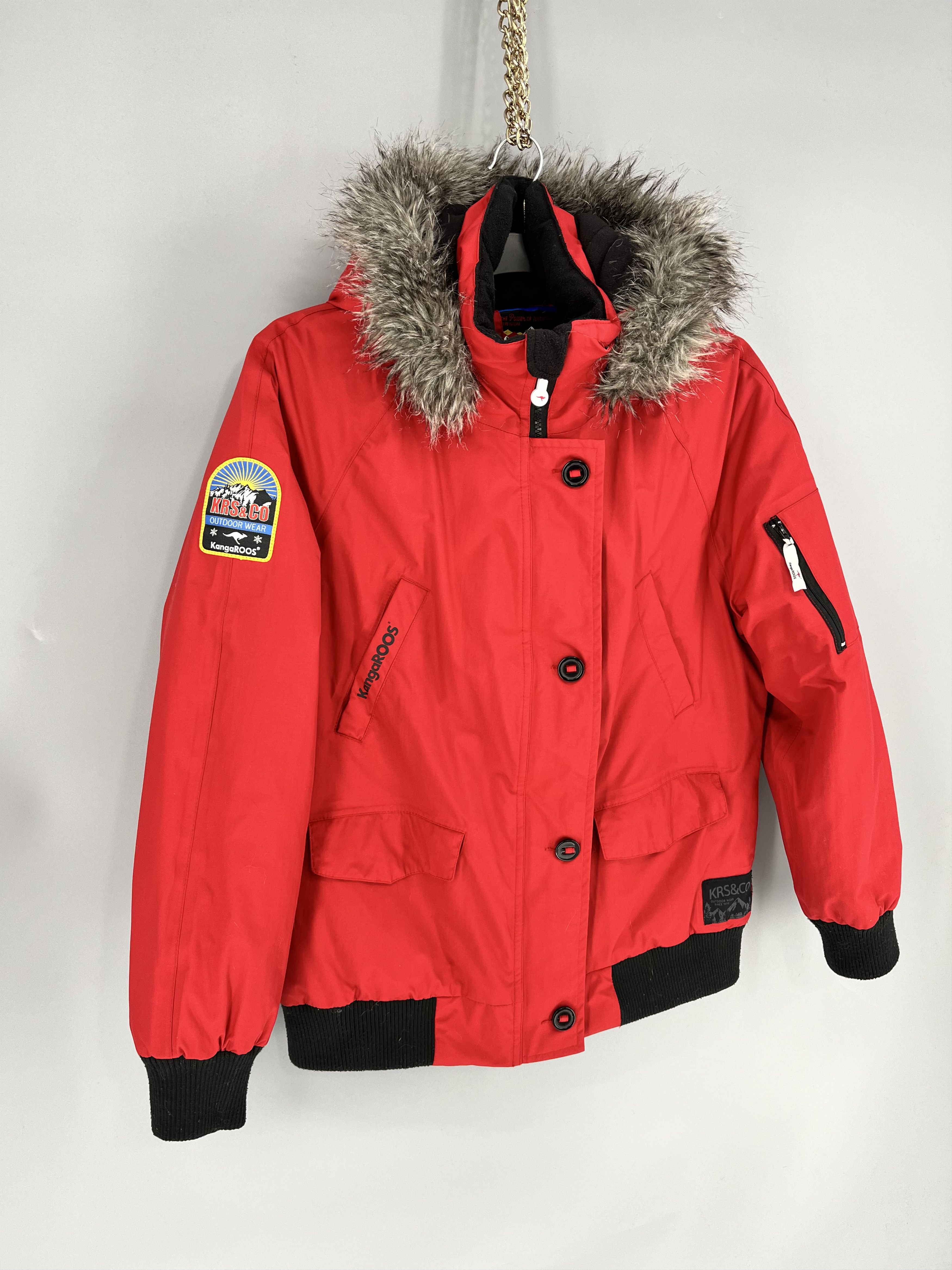 KangaROOS Vintage Kangaroos Mens Puffer Down Jacket With Fur Hoodie Size US M / EU 48-50 / 2 - 2 Thumbnail