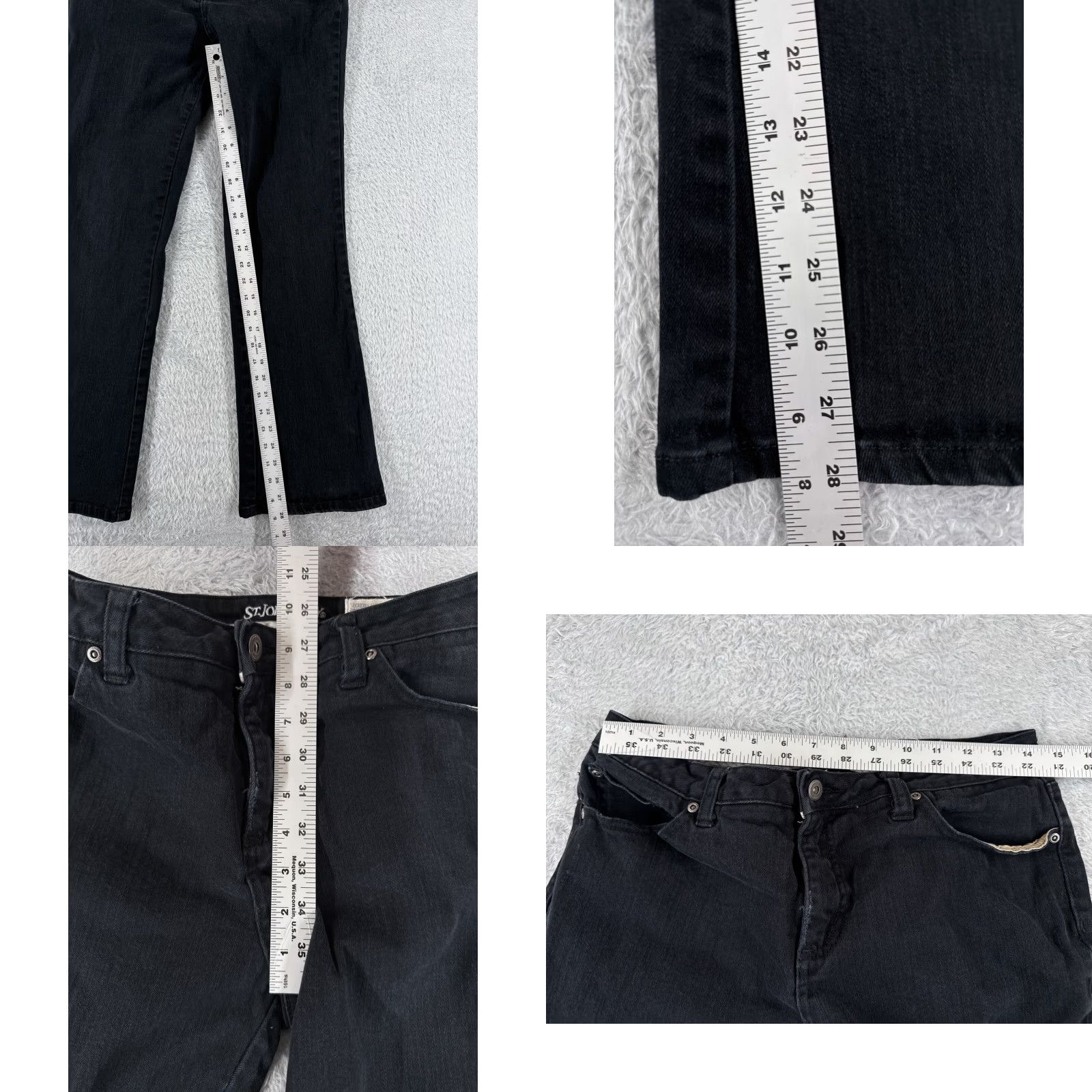 Vintage St. Johns Bay Jeans Womens 10 Black Denim Bootcut 28x28 5-Pocket Size 32" / US 10 / IT 46 - 8 Thumbnail