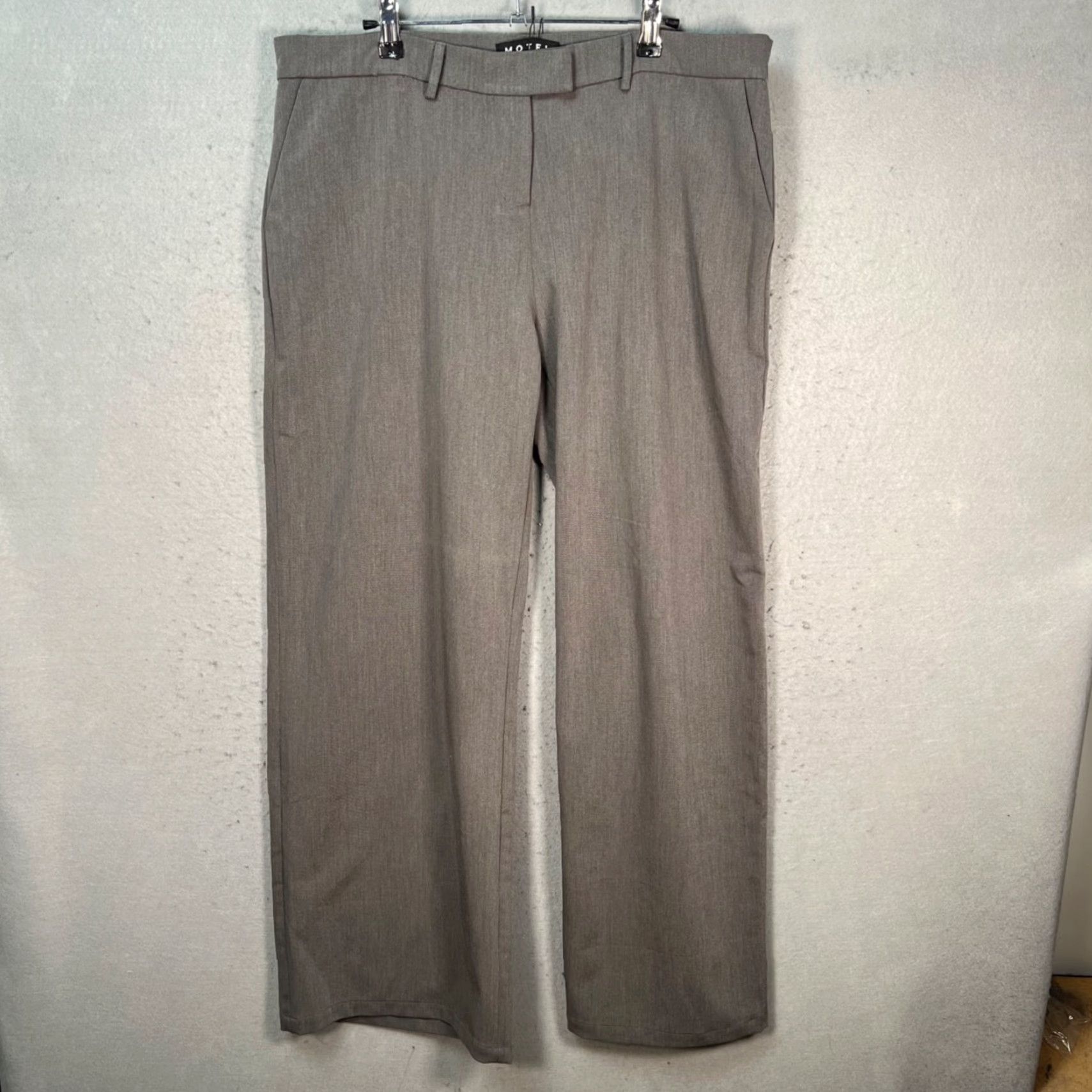 Vintage Motel Womens XL Gray Wide Leg Trousers Business Casual Pants Size 40" / US 18 - 2 Thumbnail