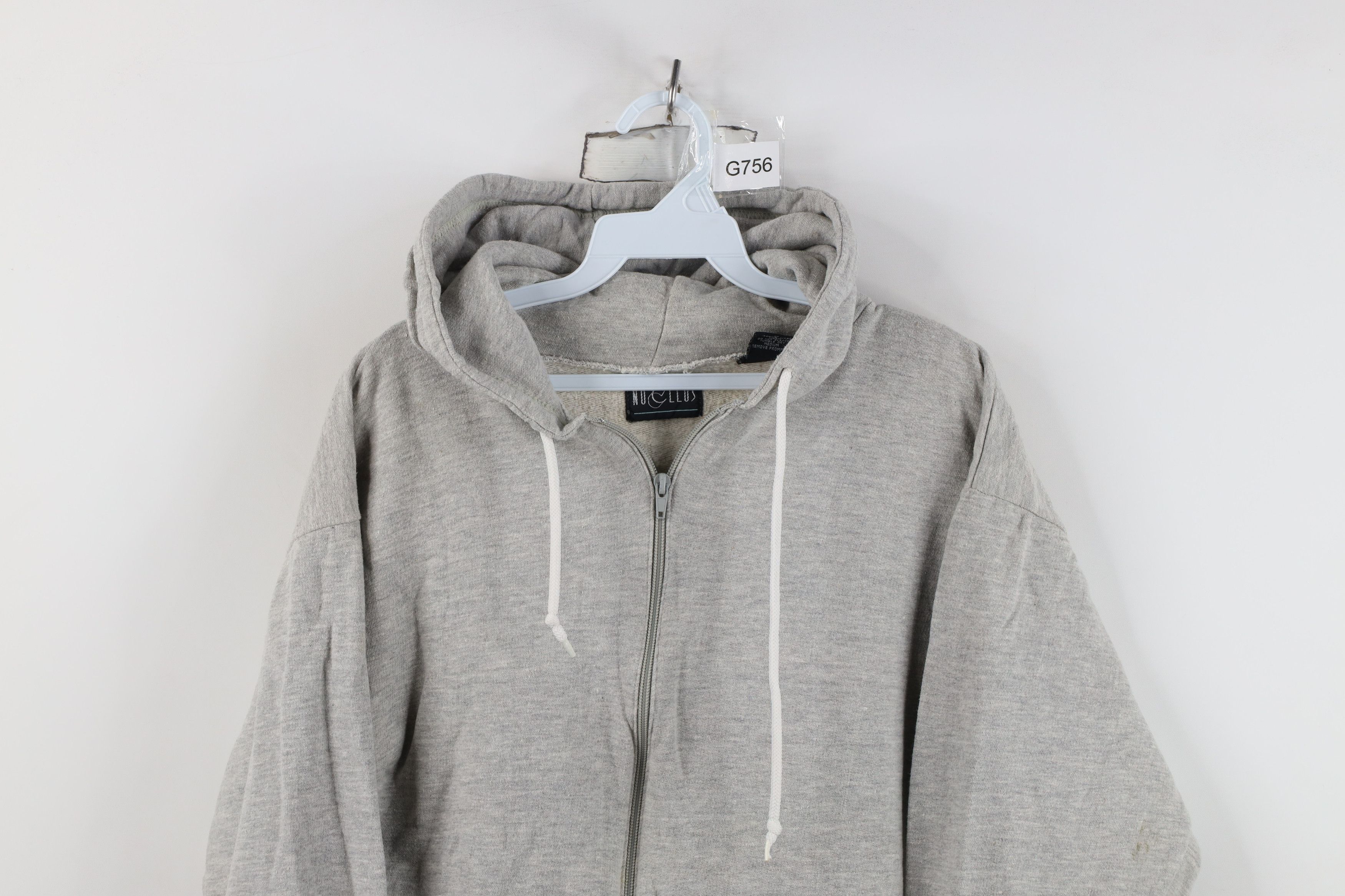 Vintage Vintage 90s Streetwear Blank Full Zip Hoodie Sweatshirt Size L / US 10 / IT 46 - 2 Thumbnail