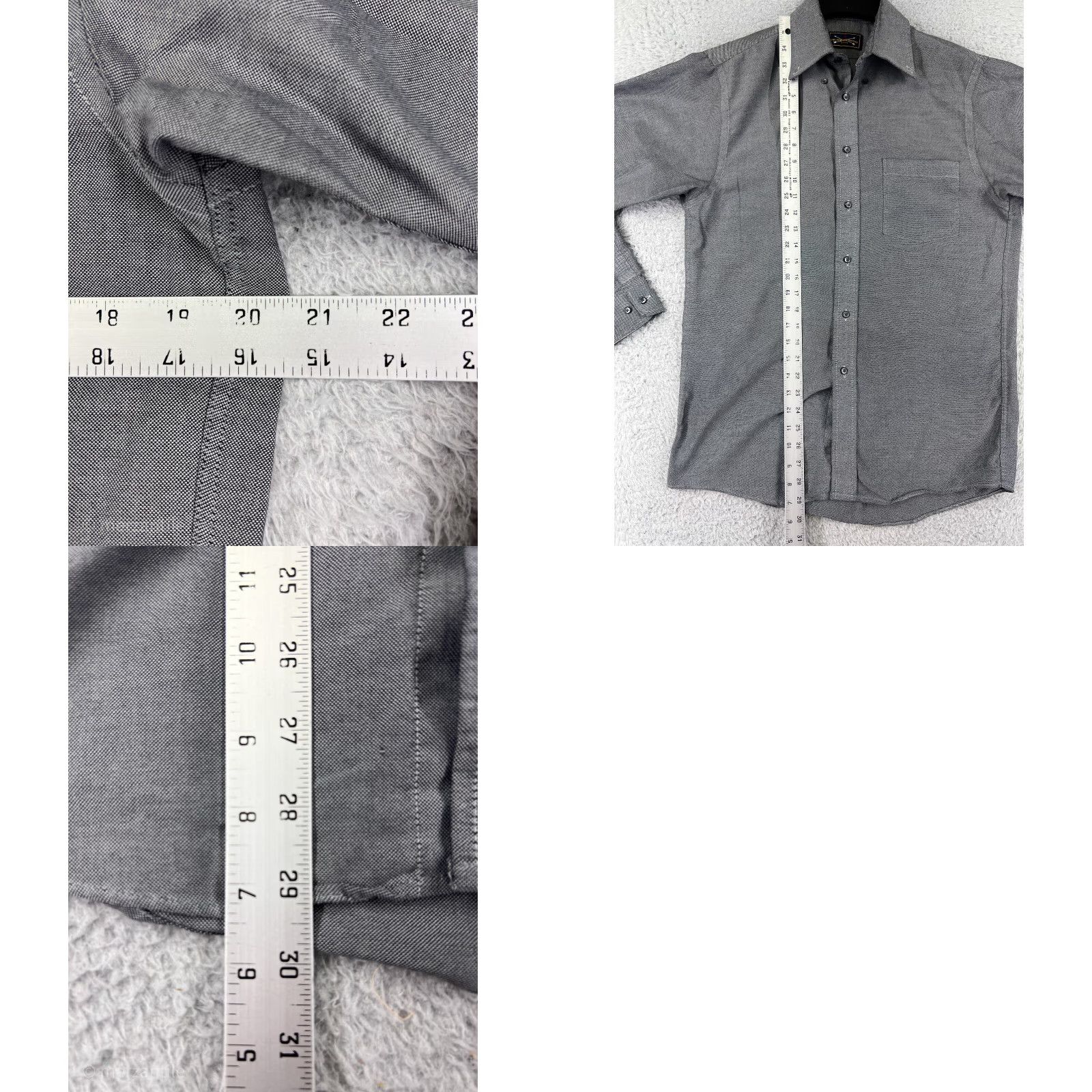 Arrow Arrow Shirt Mens 33 Gray Button Up Long Sleeve Oxford Cotton Poly Regular Size US XS / EU 42 / 0 - 9 Thumbnail