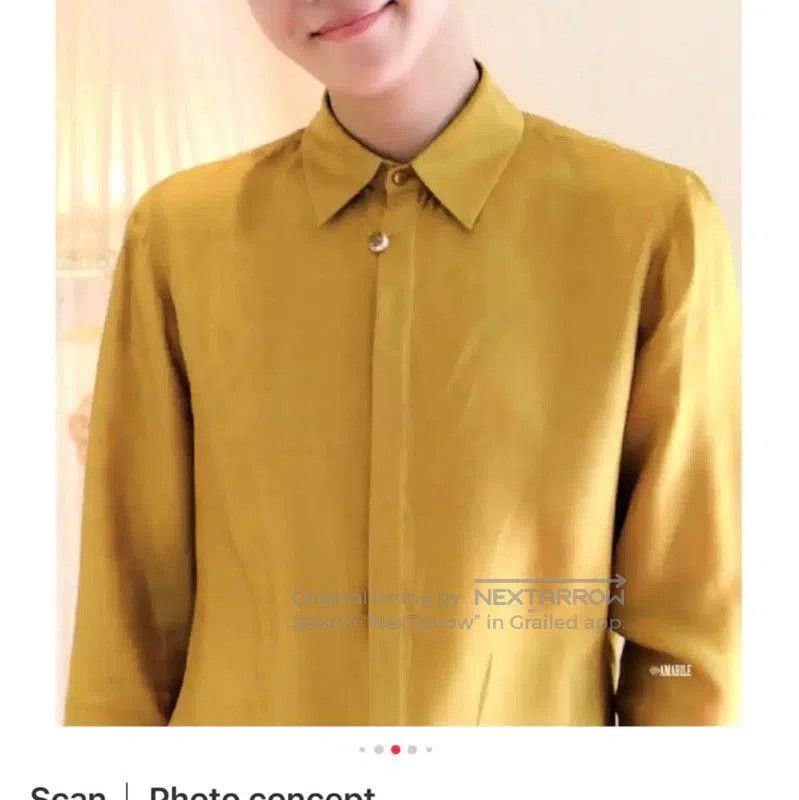Fendi Fendi Yellow Silk Long Sleeve Shirt . Size M / US 6-8 / IT 42-44 - 7 Thumbnail