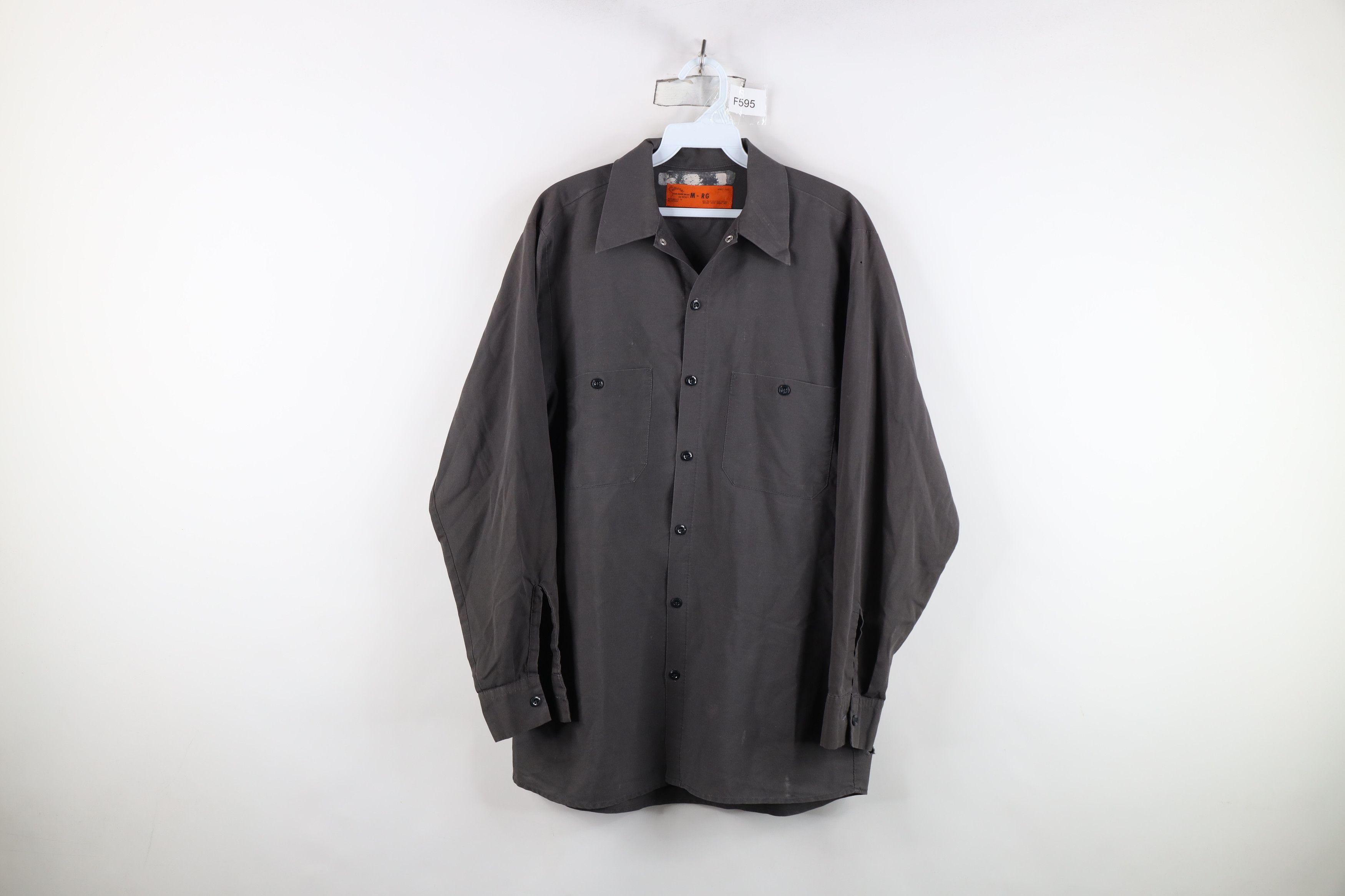 Vintage Vintage 90s Streetwear Workwear Mechanic Button Shirt Gray Size US M / EU 48-50 / 2 - 1 Thumbnail