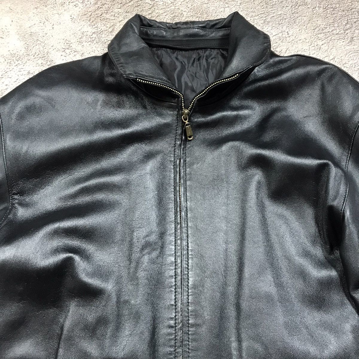 Vintage Vintage 90s Faded Black Leather Jacket Streetwear Boxy XL Size US XL / EU 56 / 4 - 3 Thumbnail
