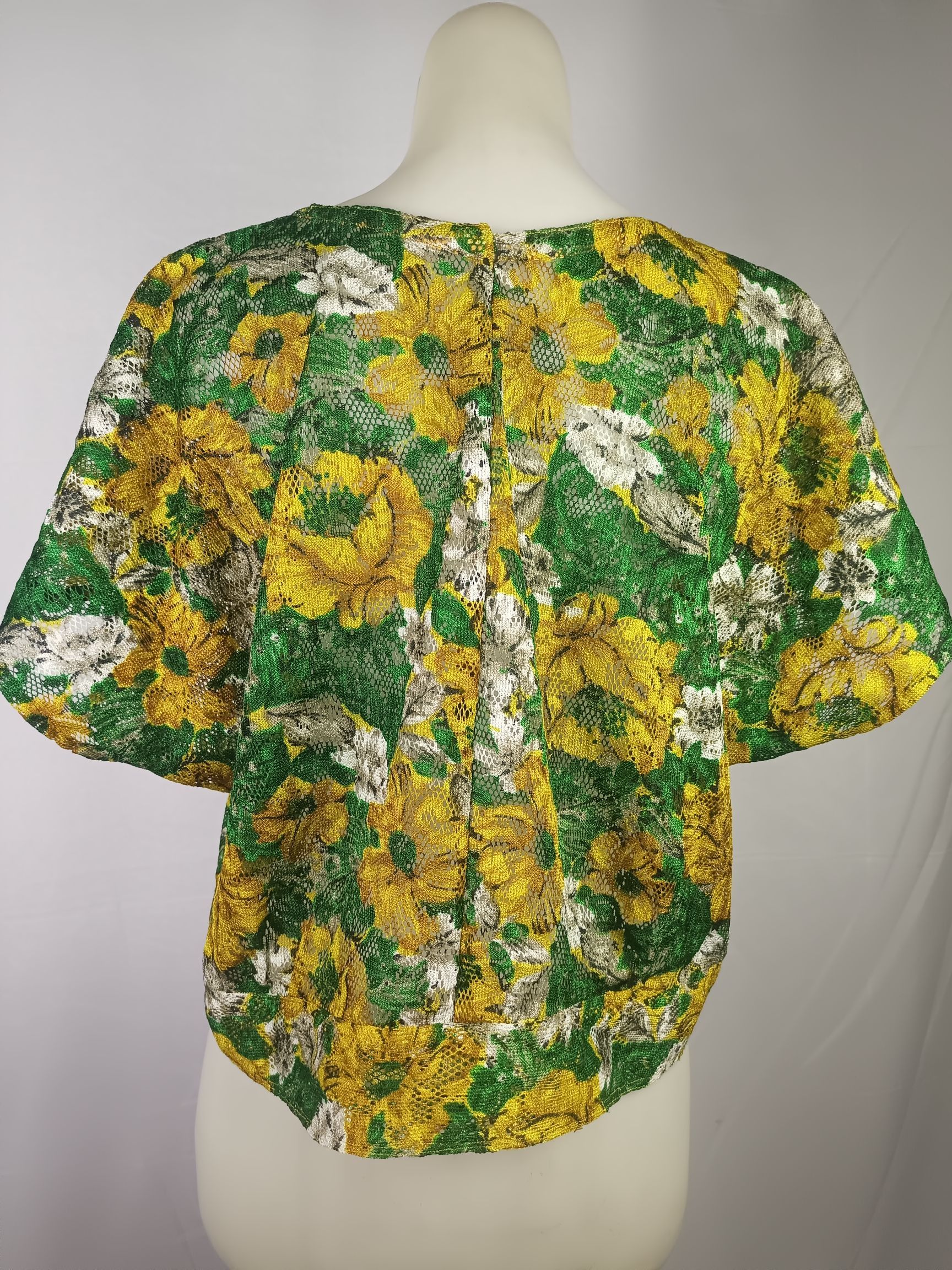 If Six Was Nine × Japanese Brand Womens Floral Lace Crop Tops Short Sleeve Size XL / US 12-14 / IT 48-50 - 3 Thumbnail