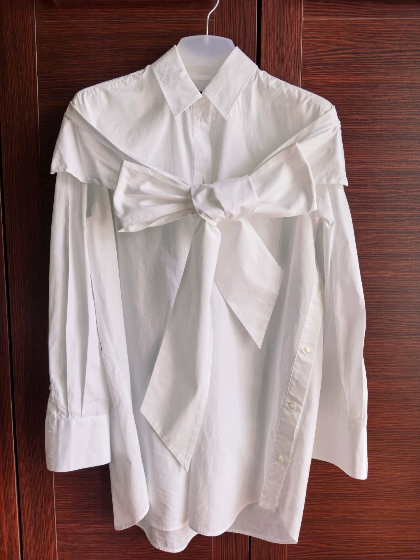 Simone Rocha Simon Rocha Women's Bow Oversize White Shirt UK6, New Size XS / US 0-2 / IT 36-38 - 1 Thumbnail