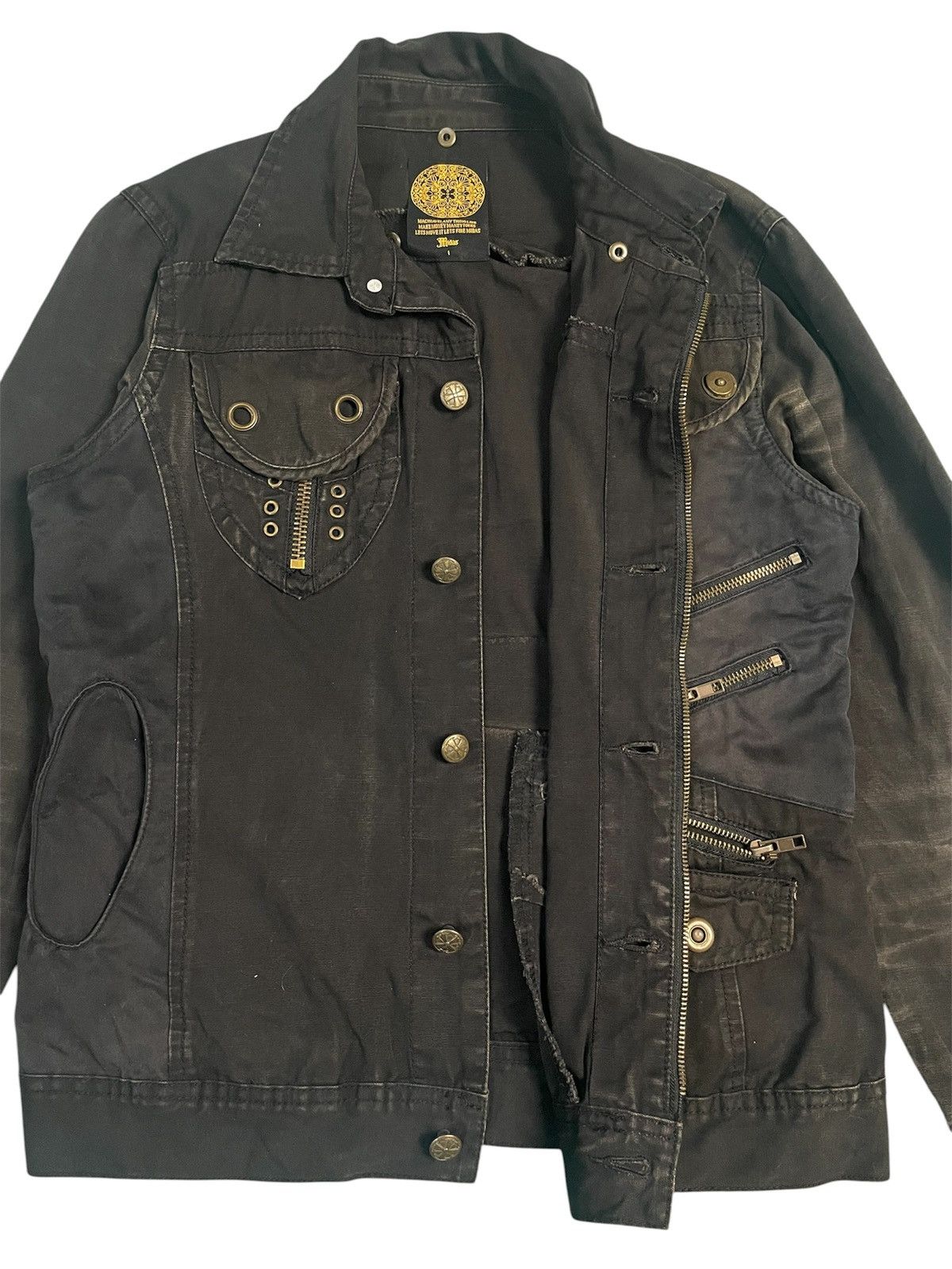 Le Grande Bleu (L.G.B.) Rare Midas Faded Black Zipper Detachable Jacket Size US S / EU 44-46 / 1 - 7 Thumbnail