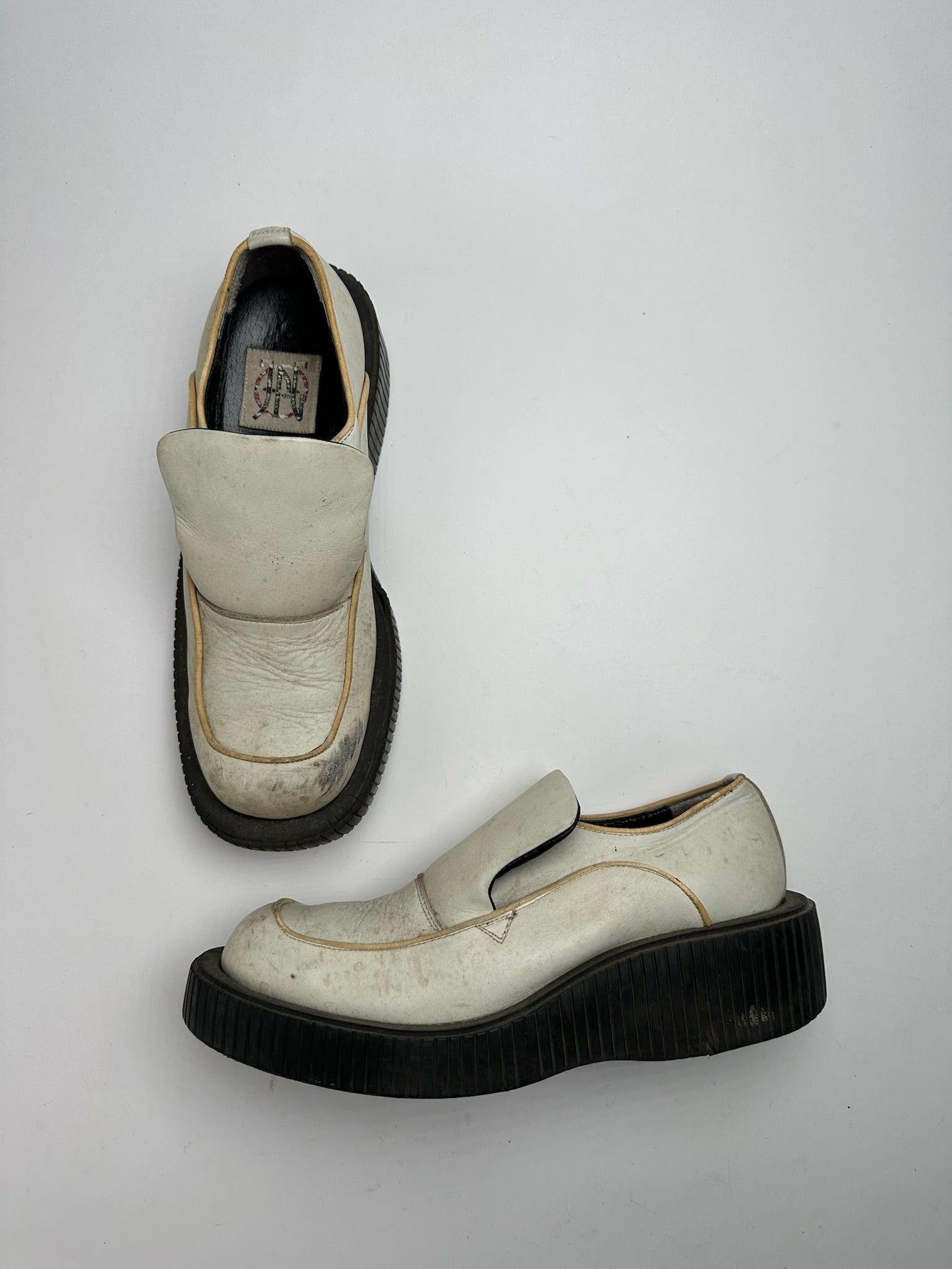 Jean Paul Gaultier Vintage Leather Sneaker Black White Size US 8 / IT 38 - 1 Thumbnail