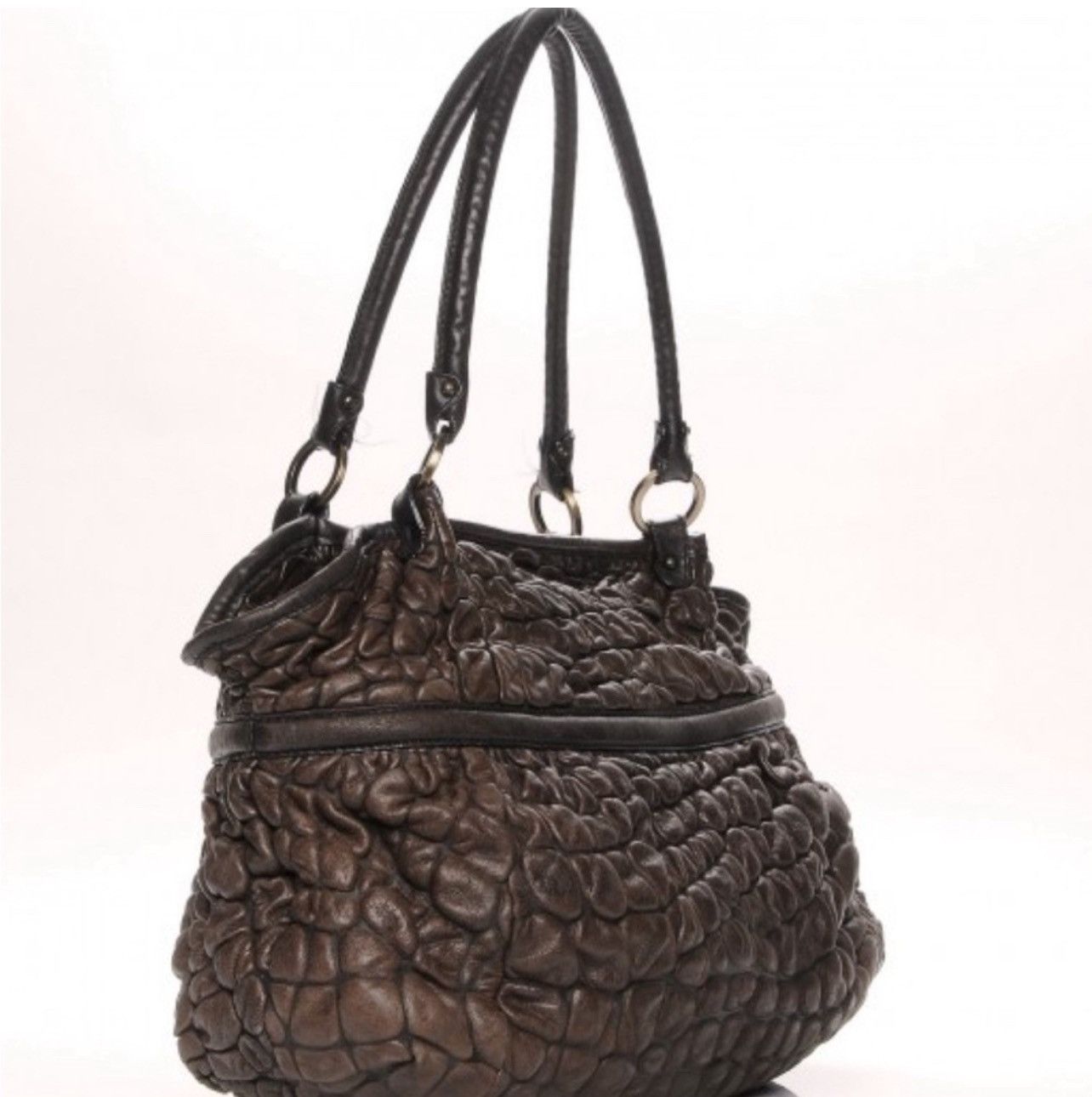 Fendi FENDI Bubble Calfskin Leather Large Chef Shopper Tote Brown Size ONE SIZE - 2 Thumbnail